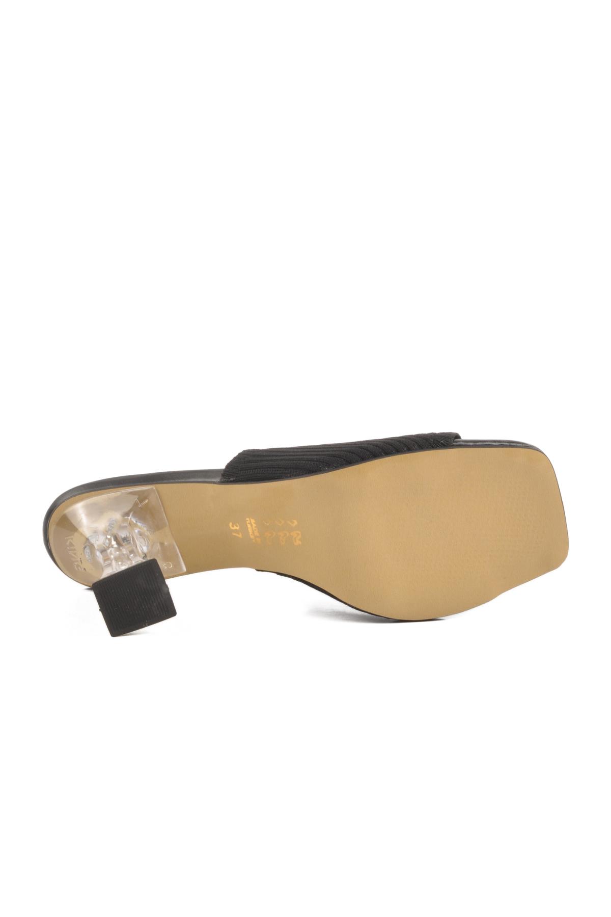 Siyah Şeffaf Topuklu Kadın Terlik T-401 Z - Görsel 6