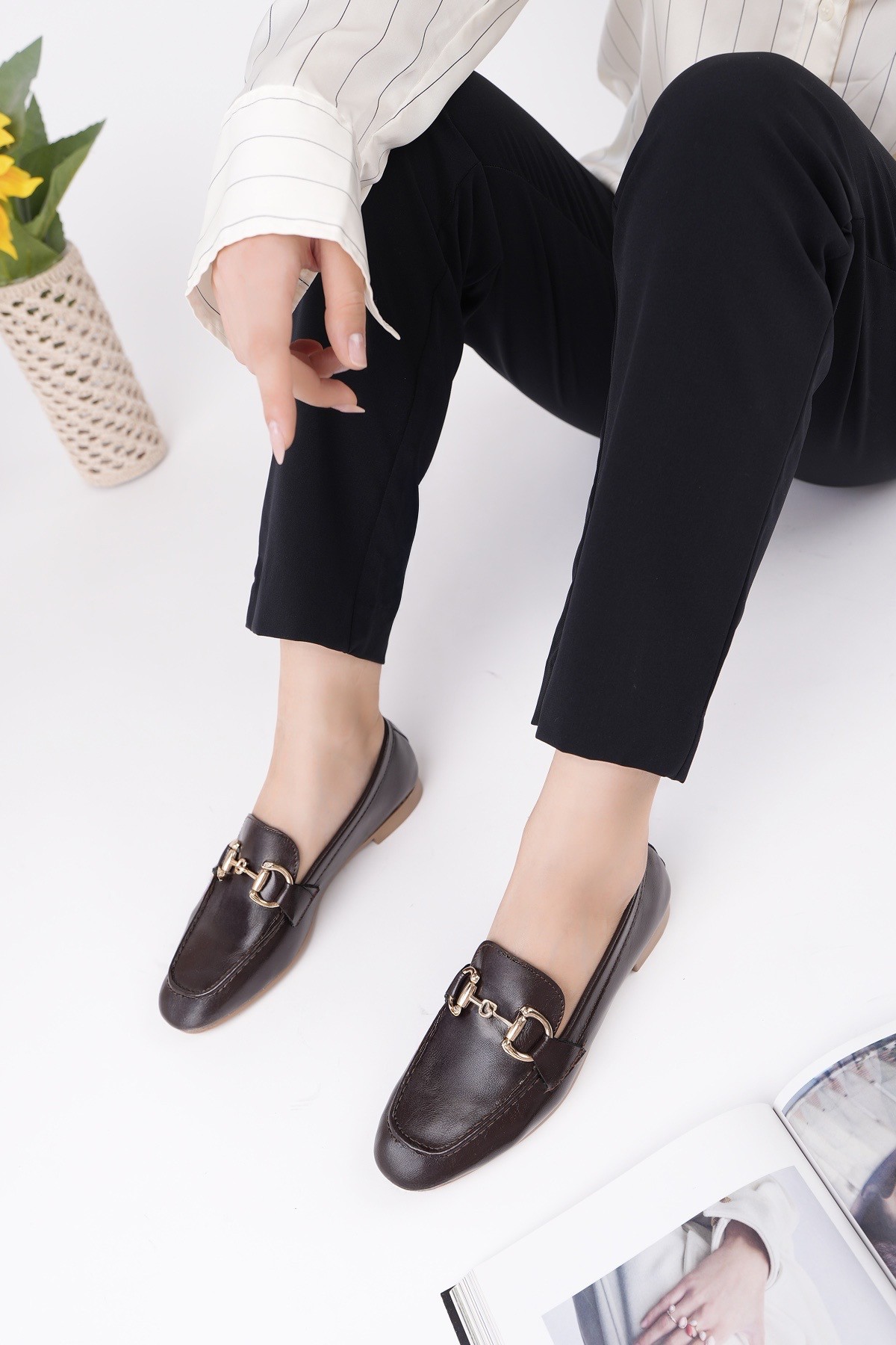 STRİDE Metal Tokalı Kadın Günlük Loafer Ayakkabı - Görsel 6