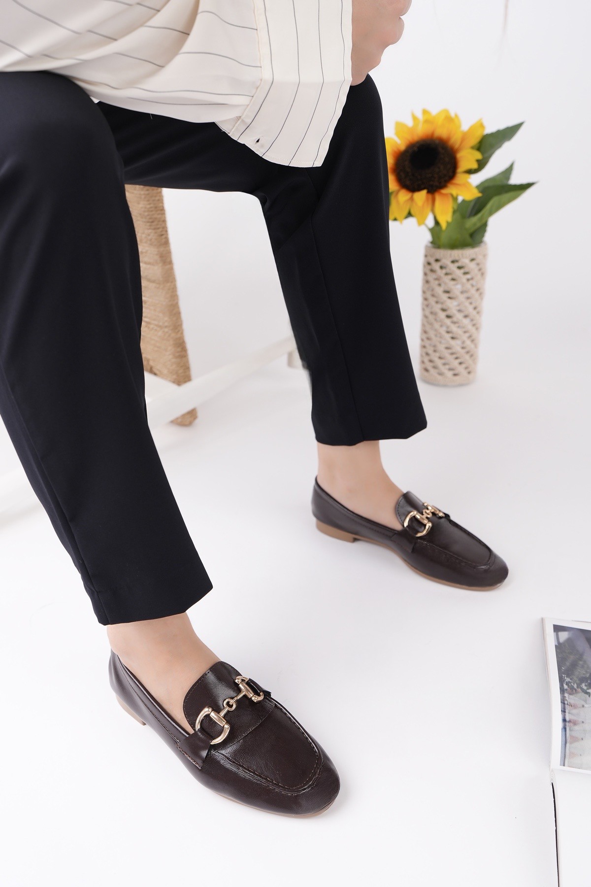 STRİDE Metal Tokalı Kadın Günlük Loafer Ayakkabı - Görsel 7