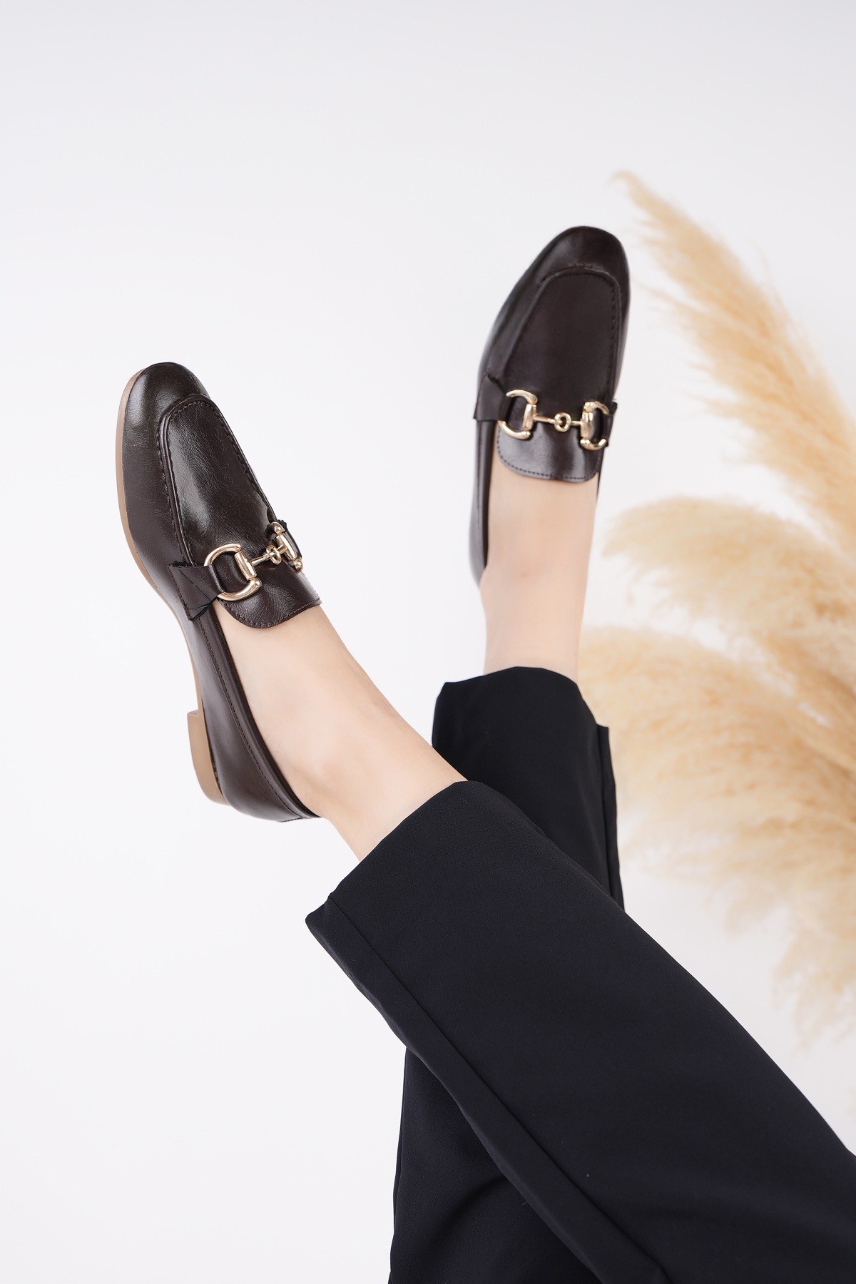 STRİDE Metal Tokalı Kadın Günlük Loafer Ayakkabı - Görsel 8