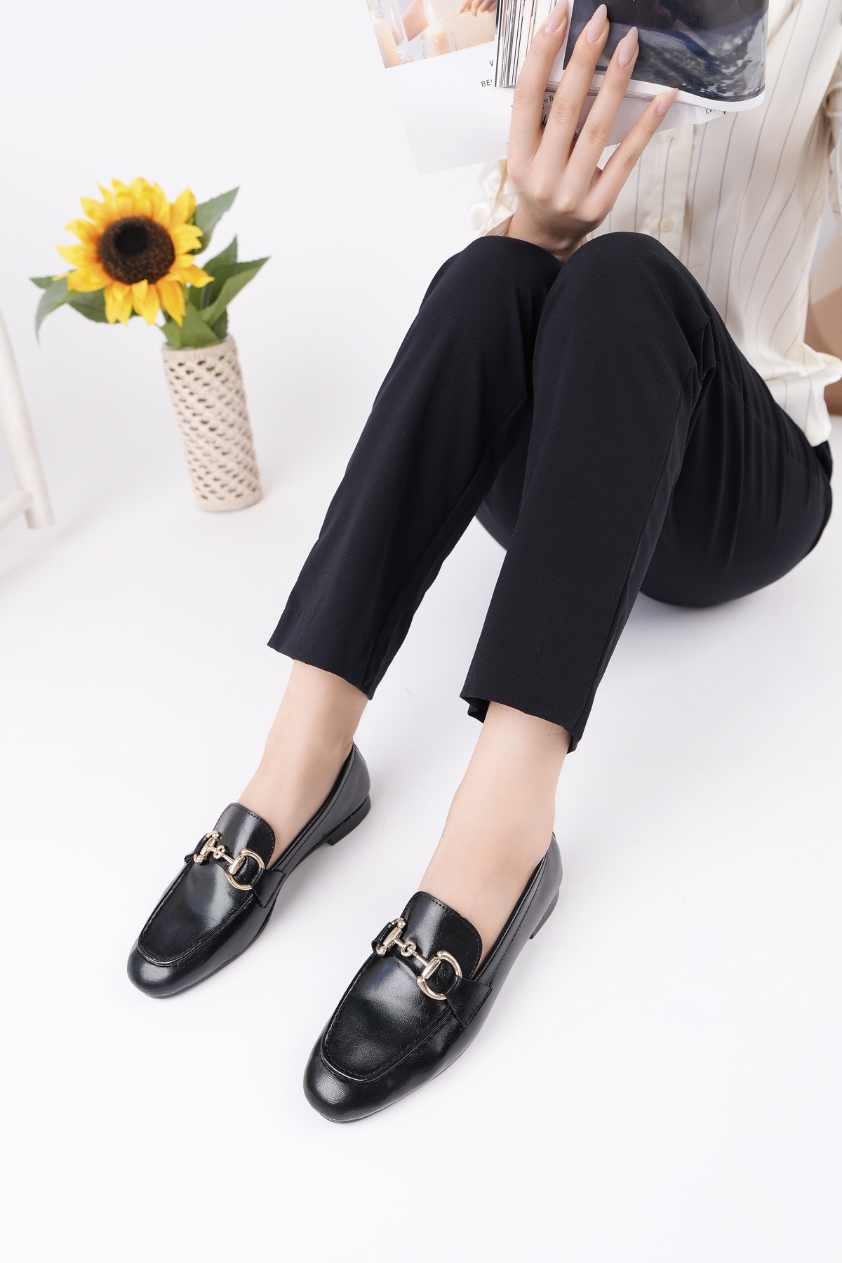 STRİDE Metal Tokalı Kadın Günlük Loafer Ayakkabı - Görsel 6