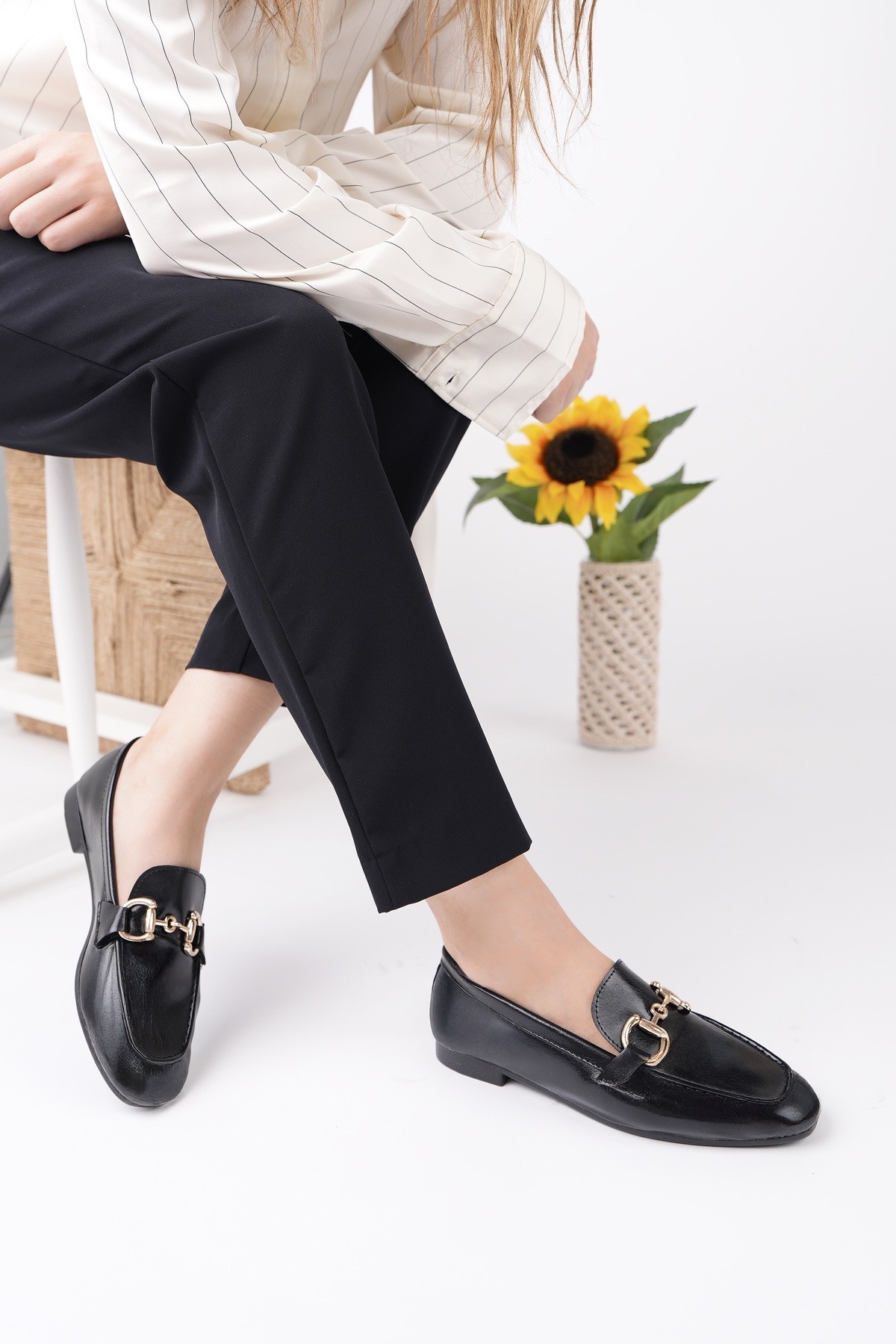 STRİDE Metal Tokalı Kadın Günlük Loafer Ayakkabı - Görsel 7