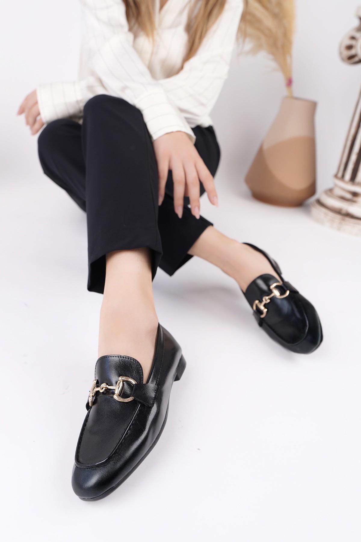 STRİDE Metal Tokalı Kadın Günlük Loafer Ayakkabı - Görsel 8