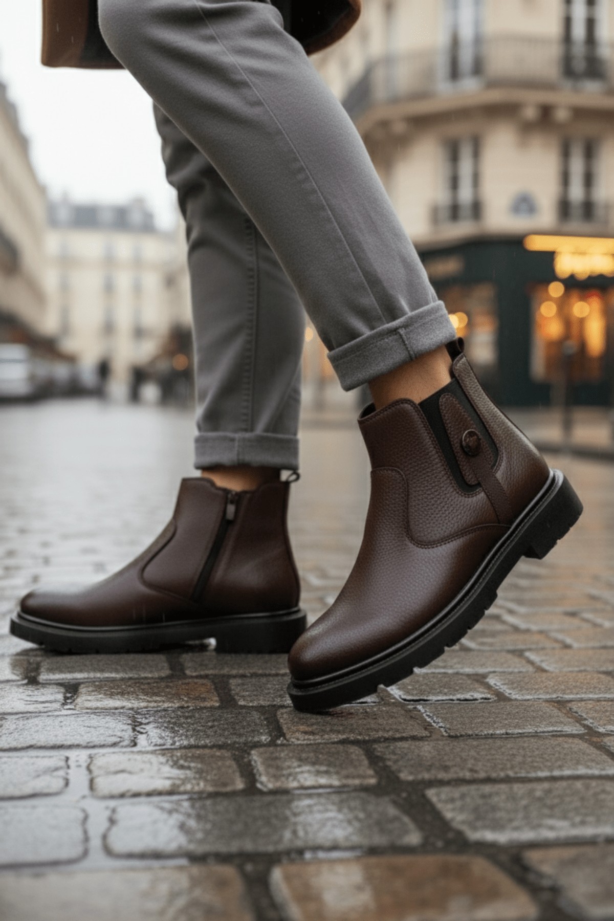 GERALT Fermuarlı İçi Kürklü Erkek Kışlık Bot - Görsel 2