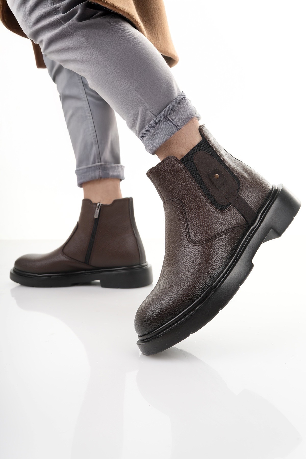 GERALT Fermuarlı İçi Kürklü Erkek Kışlık Bot - Görsel 7