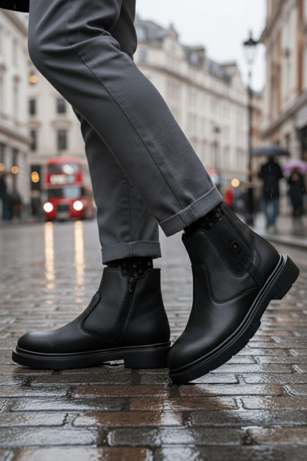 GERALT Fermuarlı İçi Kürklü Erkek Kışlık Bot - Görsel 6