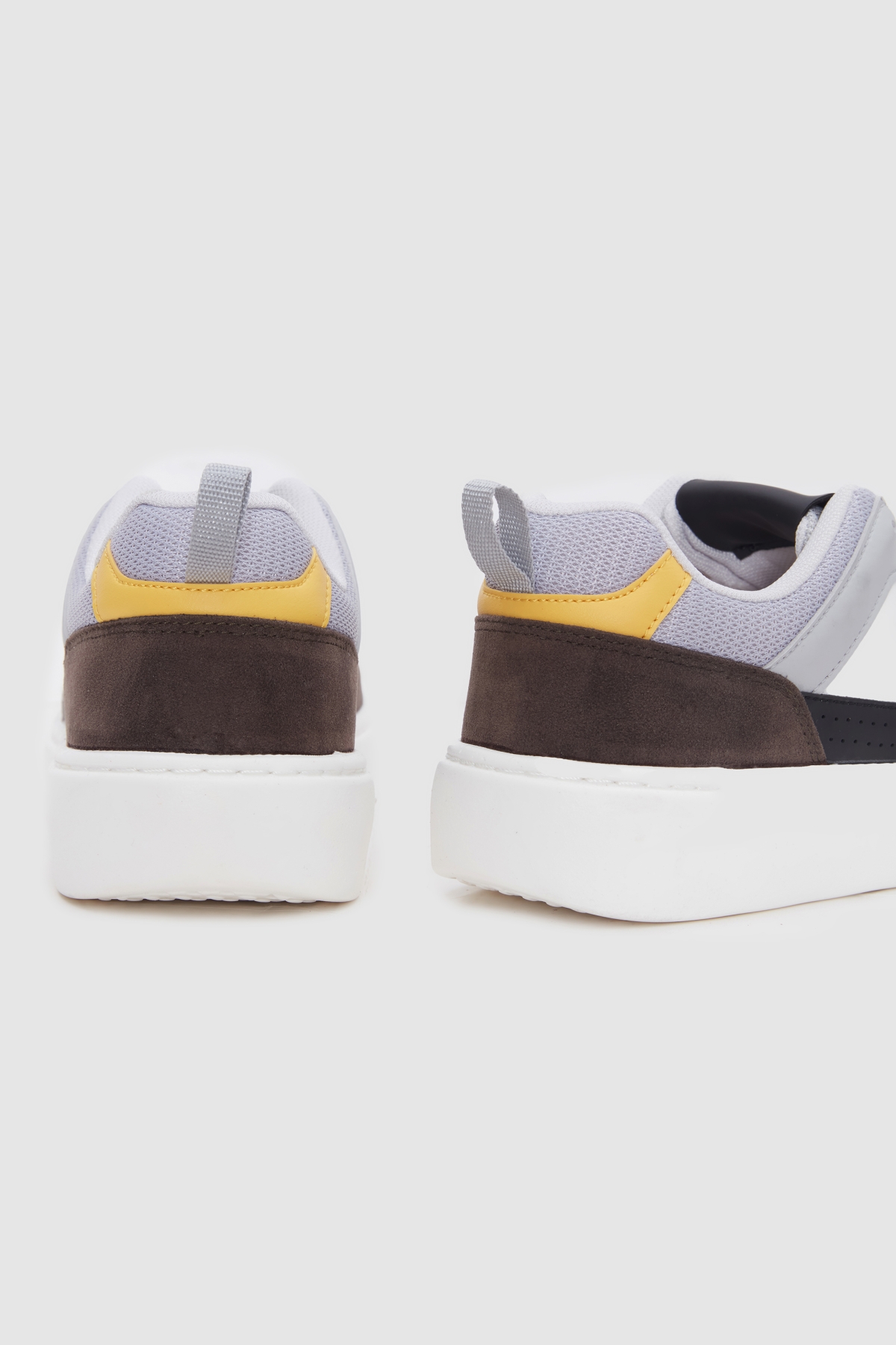 Beyaz Kalın Beyaz Tabanlı Bağcıklı Sneaker Ayakkabi - Görsel 5