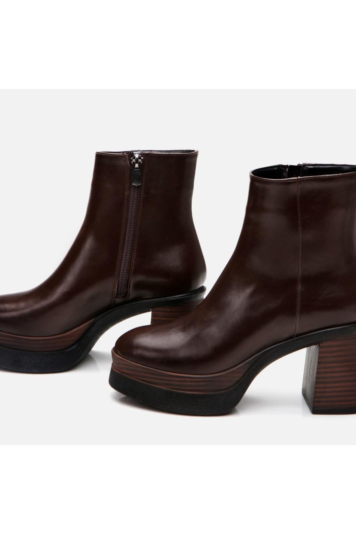 Kahve Kadın Topuklu Bot - Görsel 5