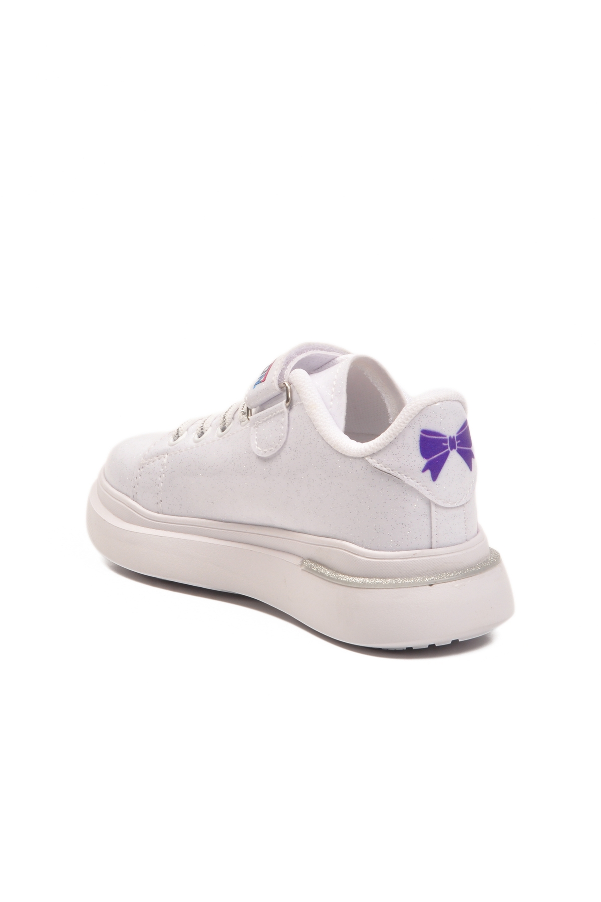 Beyaz Rugan Simli Cırtlı Hafif Esnek Kız Çocuk Spor Ayakkabı 2540-26K P - Görsel 5
