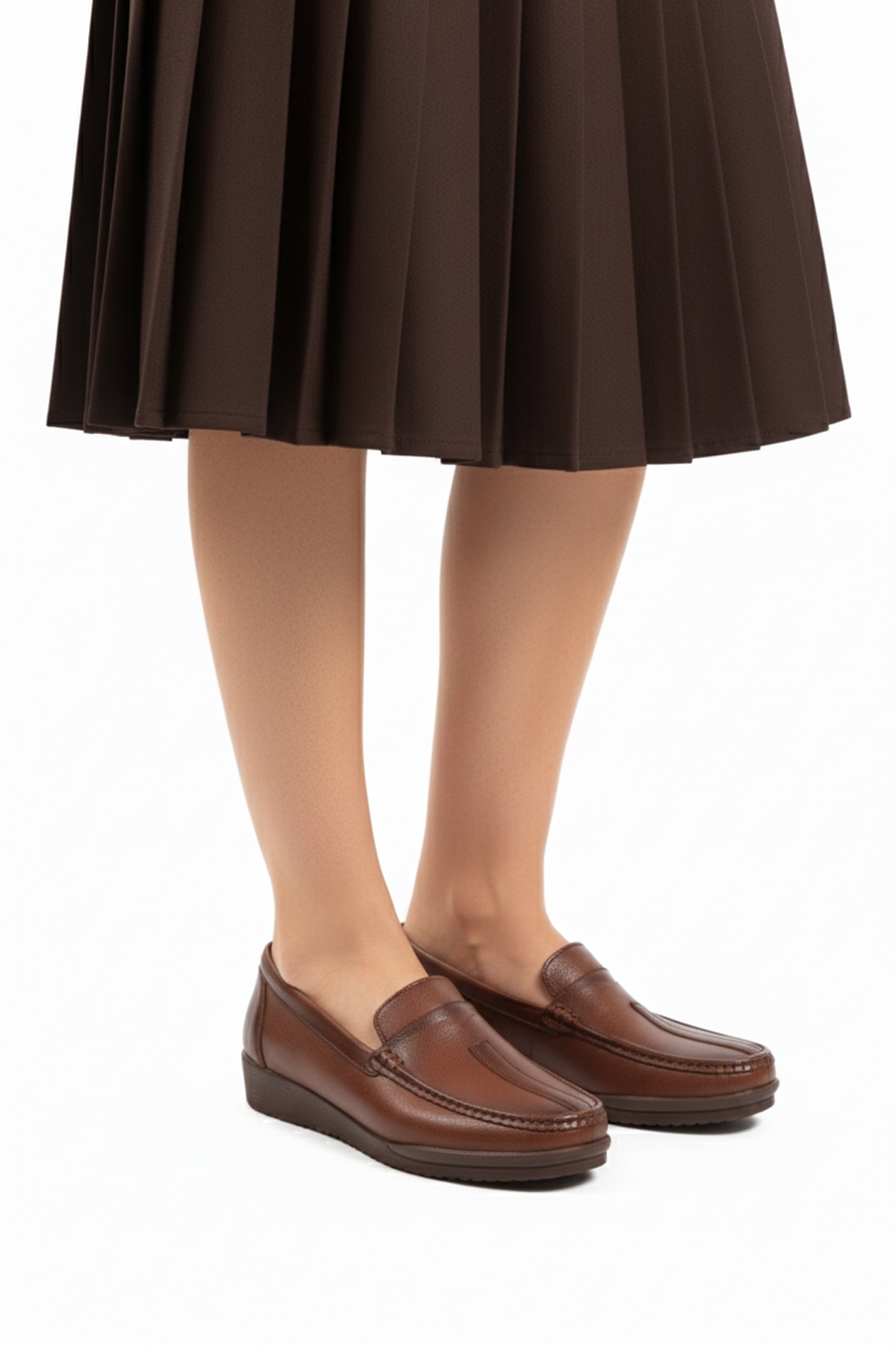 Taba Cilt Hafif Esnek Anatomik Kadın Casual Ayakkabı 293117 Z - Görsel 2