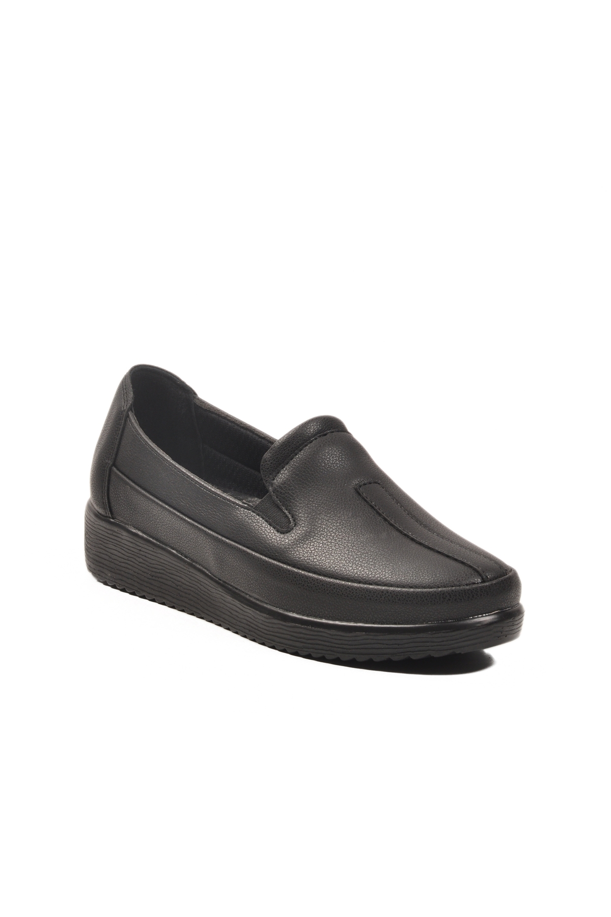 Siyah Cilt Hafif Esnek Anatomik Kadın Casual Ayakkabı 293117 Z - Görsel 5