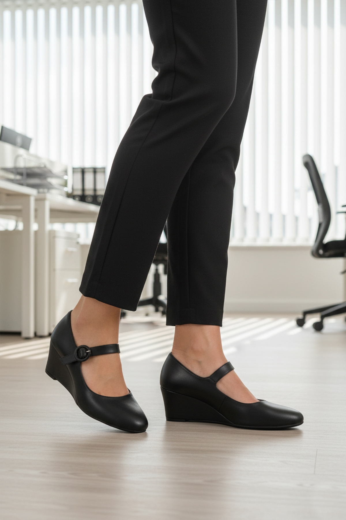 Aspor Siyah Kadın Dolgu Topuk Ayakkabı - Görsel 4