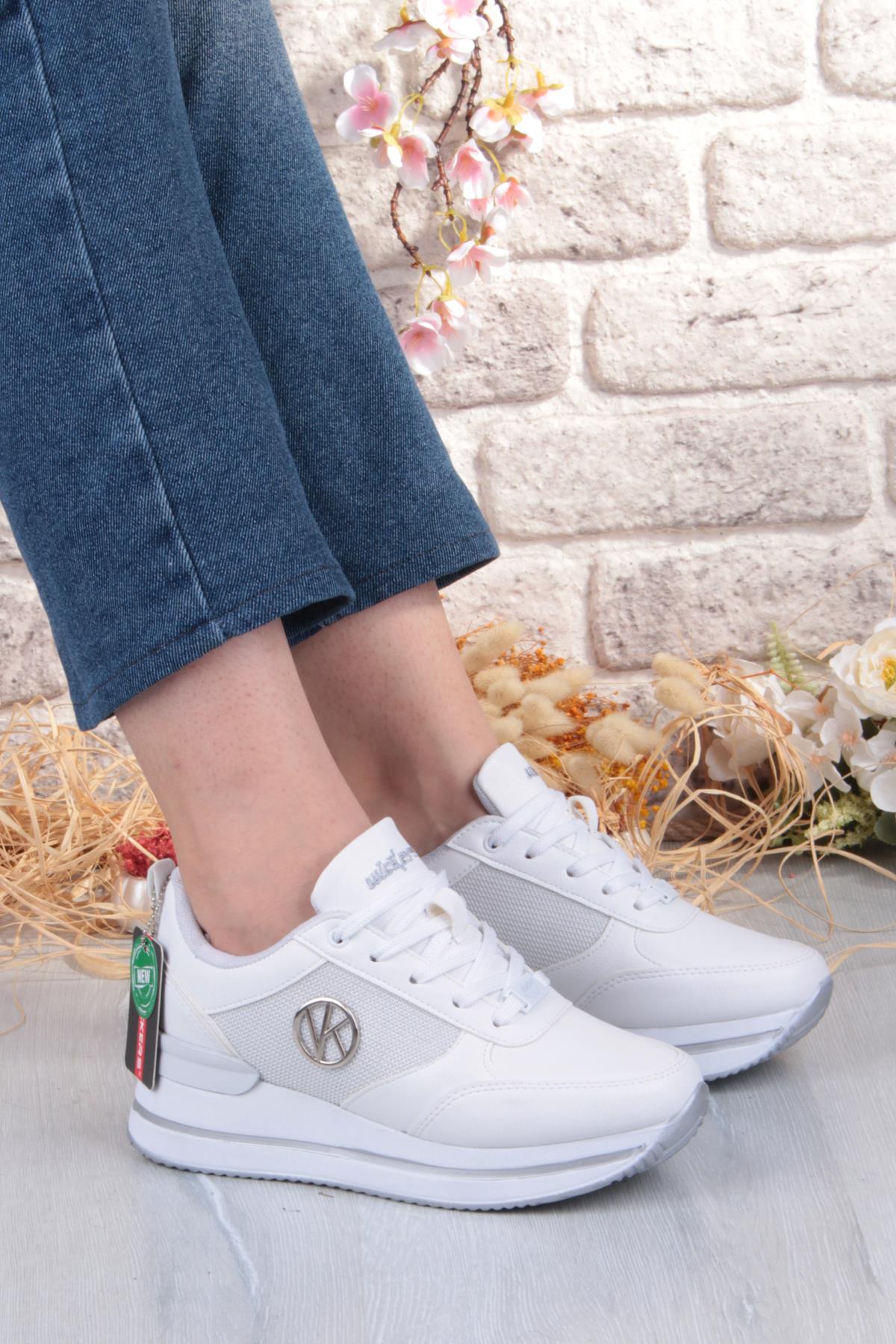 2927 Wks Rahat Hafif Kalın Taban Kadın Spor Ayakkabı - Görsel 2