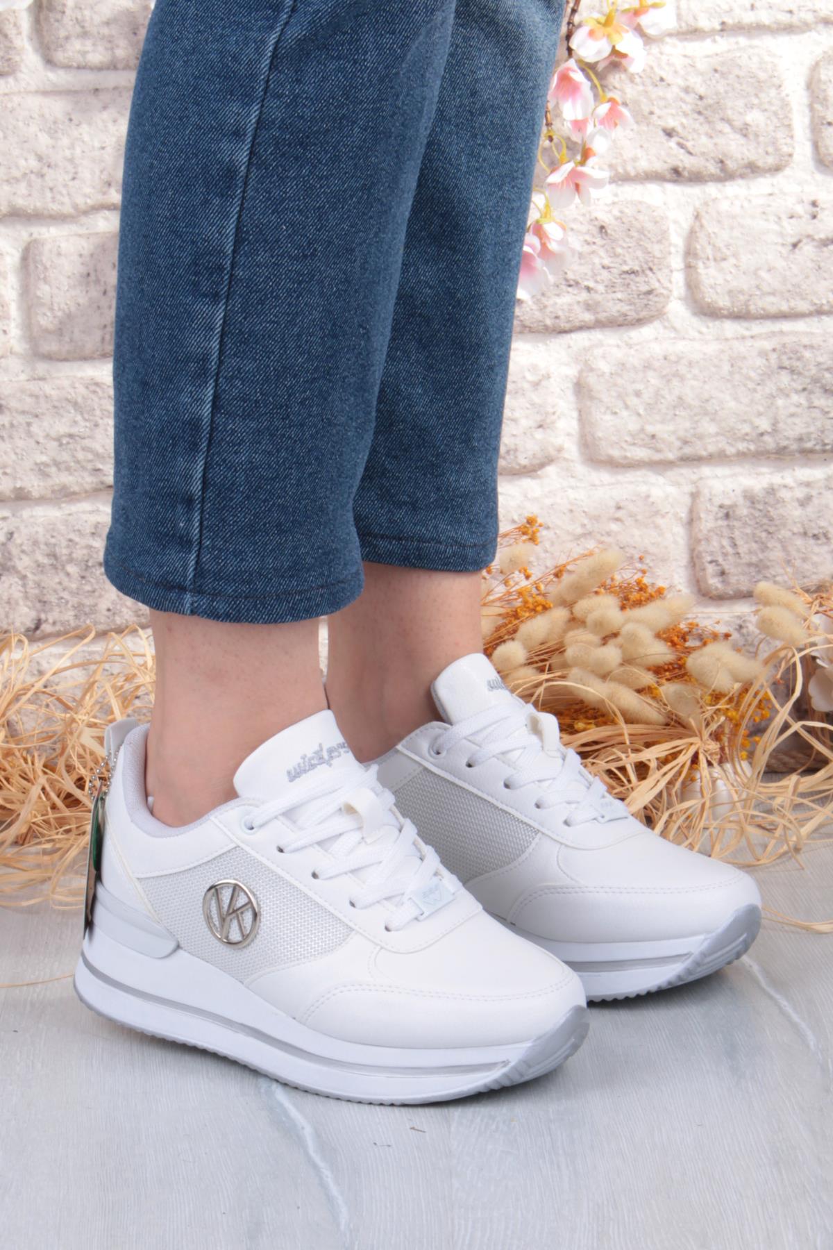 2927 Wks Rahat Hafif Kalın Taban Kadın Spor Ayakkabı - Görsel 4