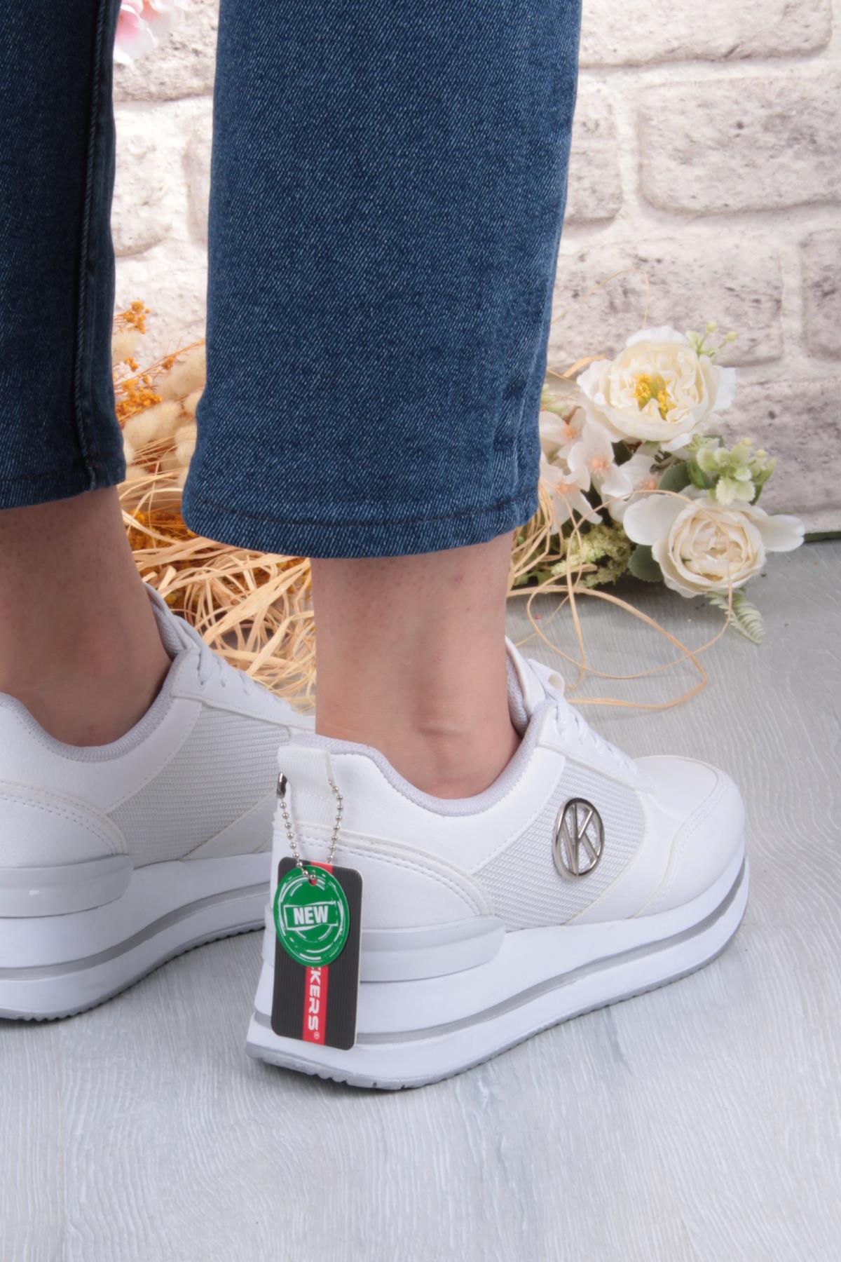 2927 Wks Rahat Hafif Kalın Taban Kadın Spor Ayakkabı - Görsel 5