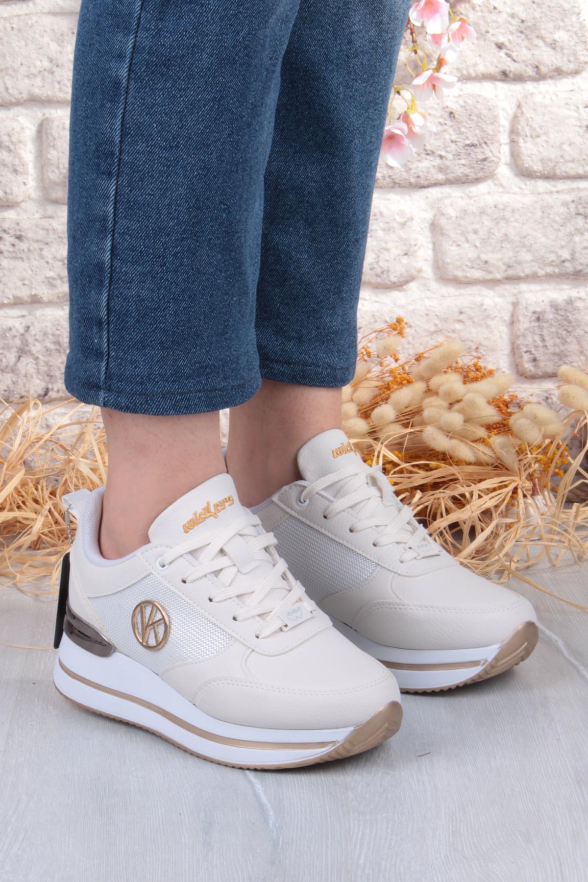 2927 Wks Rahat Hafif Kalın Taban Kadın Spor Ayakkabı - Görsel 4