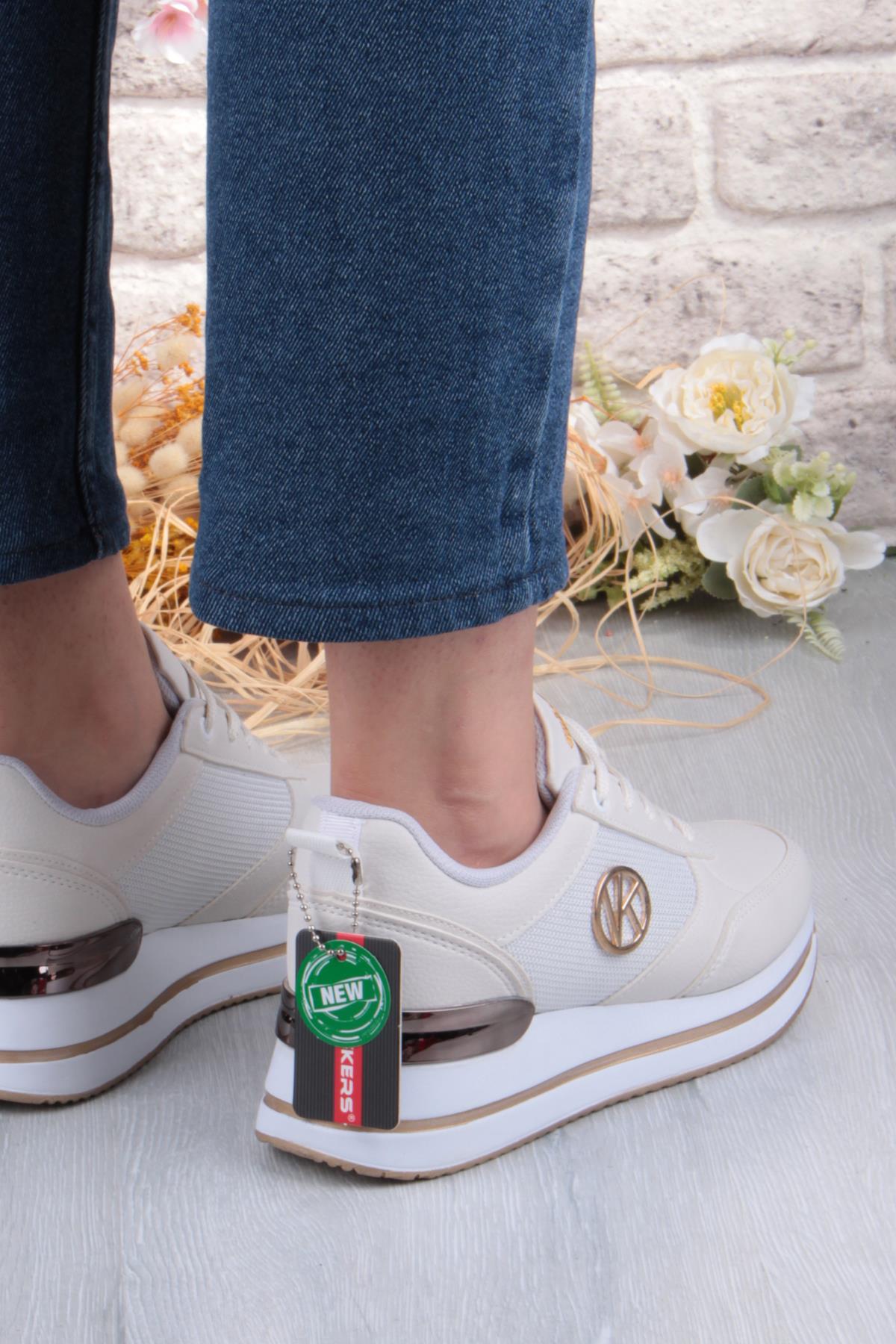 2927 Wks Rahat Hafif Kalın Taban Kadın Spor Ayakkabı - Görsel 5