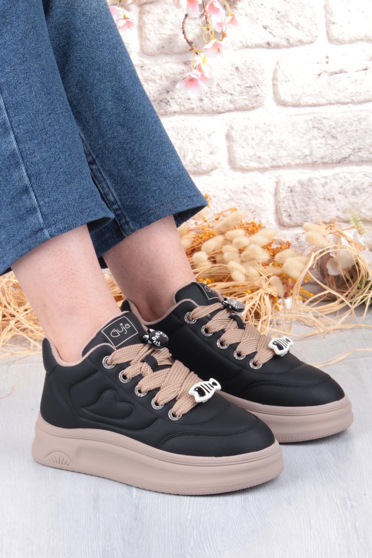 Getto Emoji Süs Detaylı Rahat Hafif Kalın Taban Kadın Sneaker Ayakkabı - Görsel 2