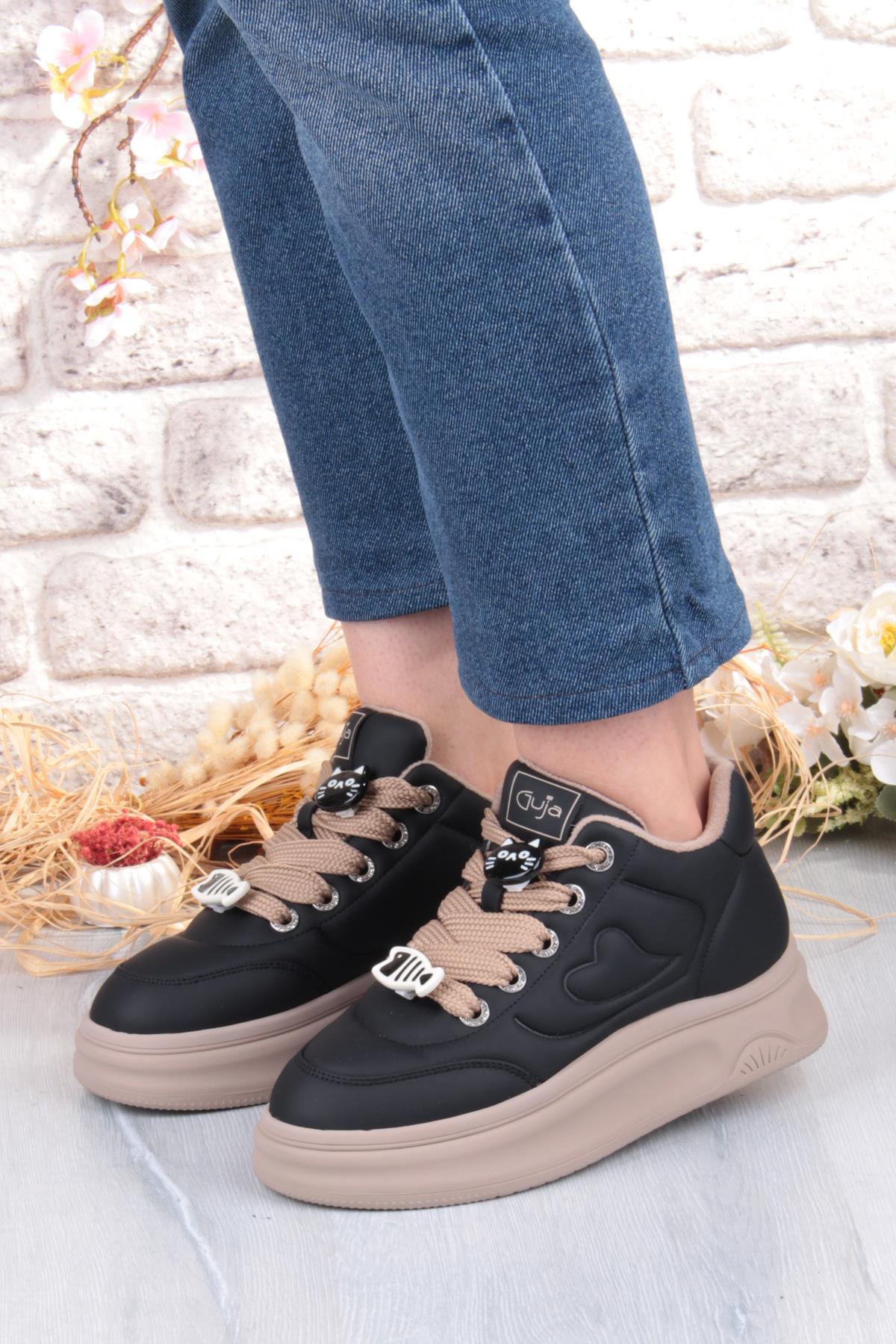 Getto Emoji Süs Detaylı Rahat Hafif Kalın Taban Kadın Sneaker Ayakkabı - Görsel 3