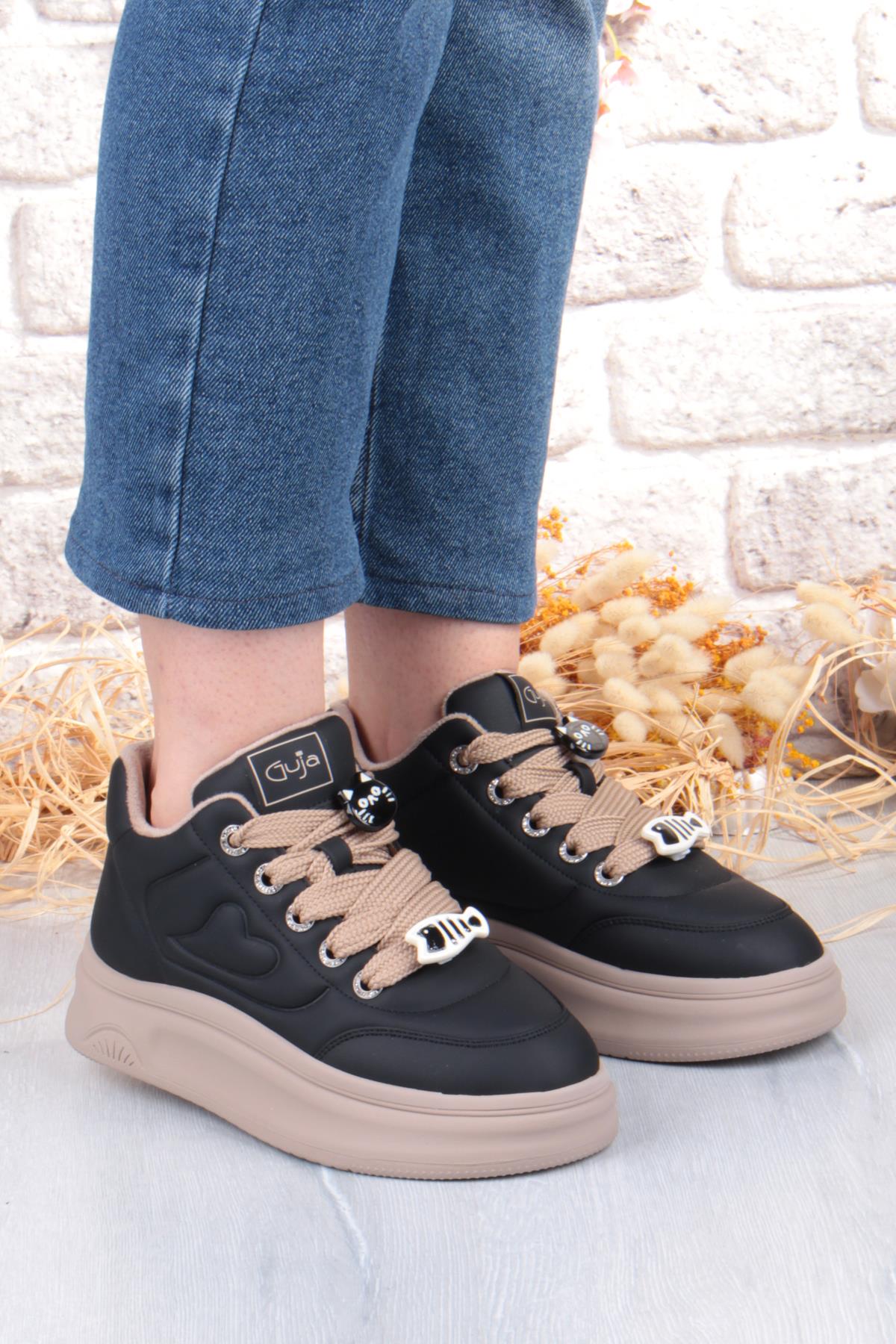 Getto Emoji Süs Detaylı Rahat Hafif Kalın Taban Kadın Sneaker Ayakkabı - Görsel 4