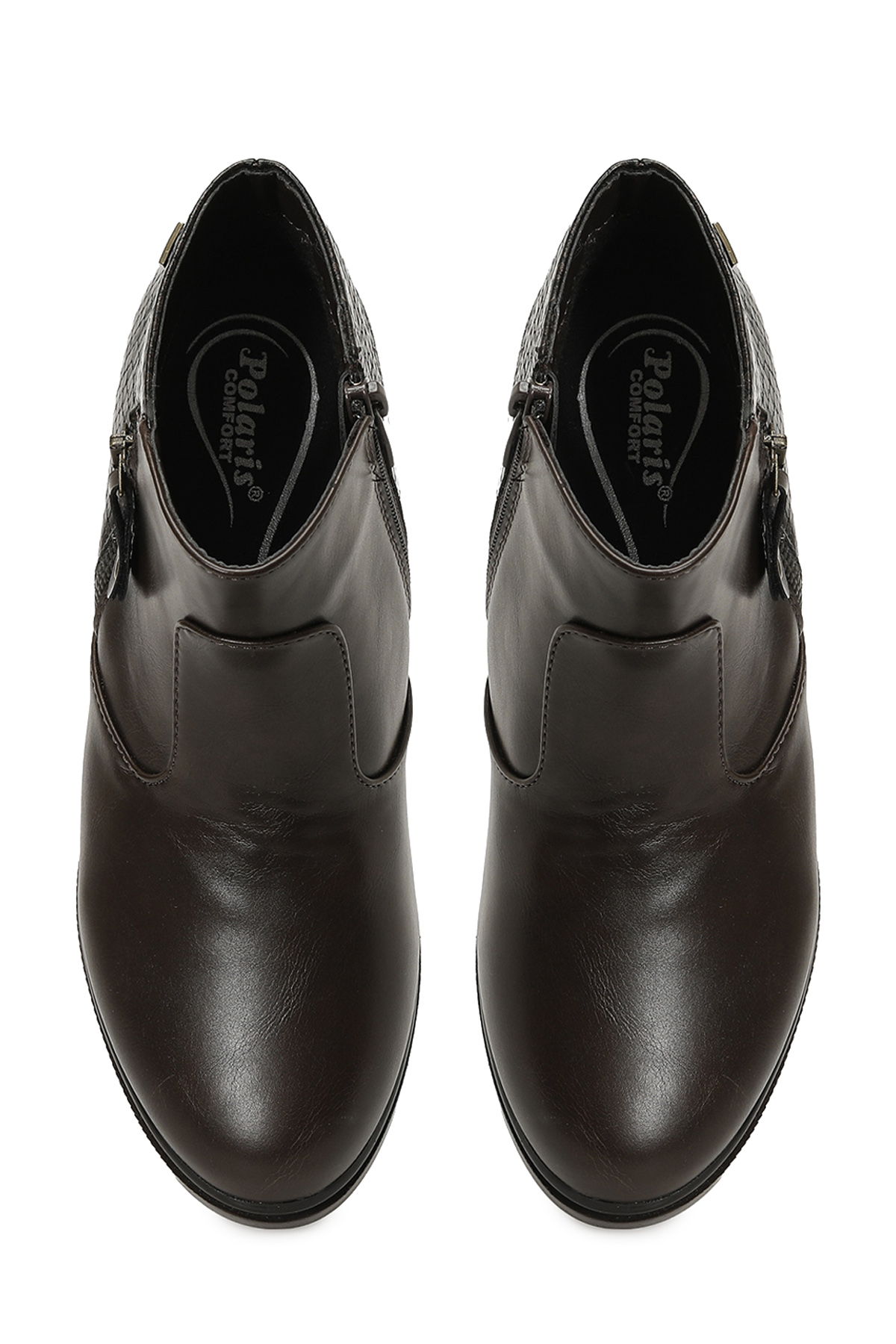 163050.Z5PR Kahverengi Kadın Dolgu Topuk Bot - Görsel 5