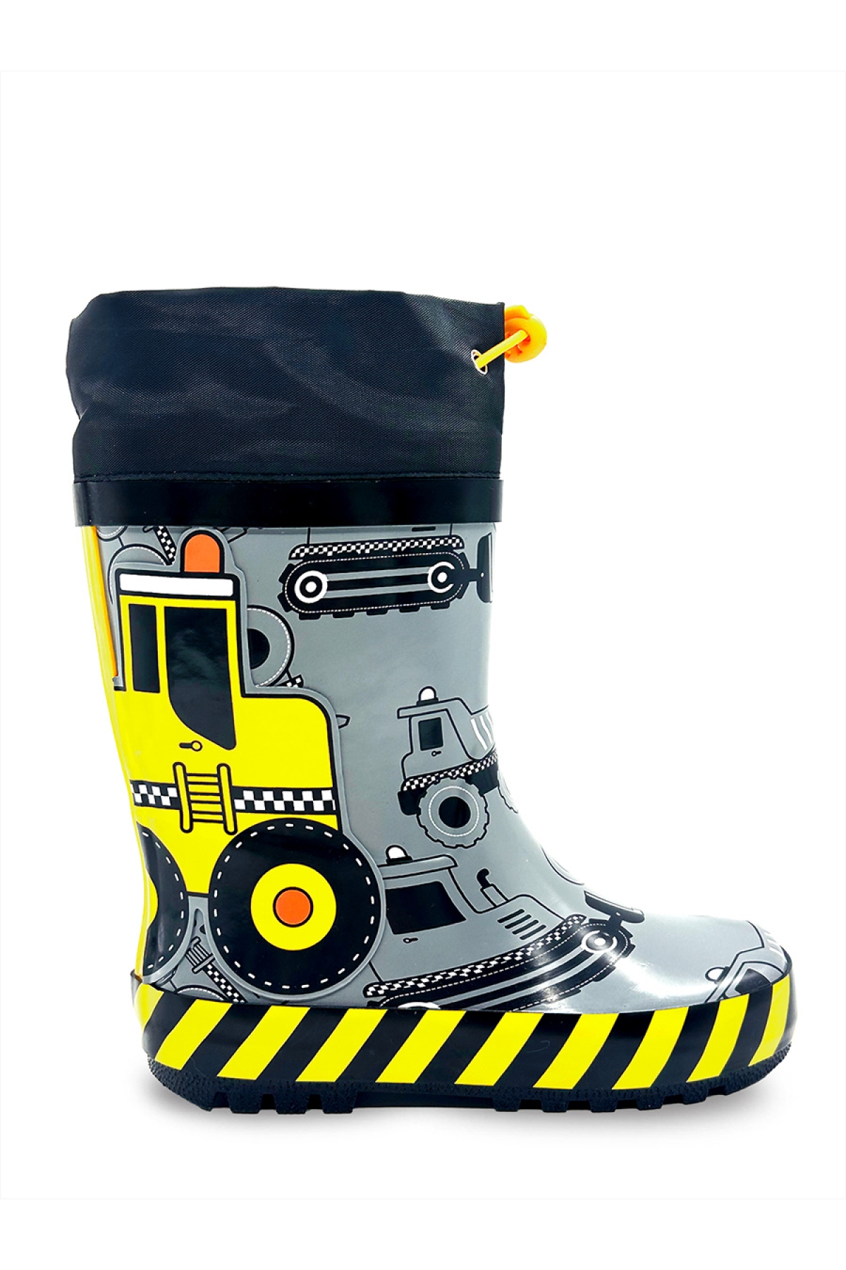 İnşaat Araçları Erkek Çocuk Gri Yağmur Botu - Görsel 6