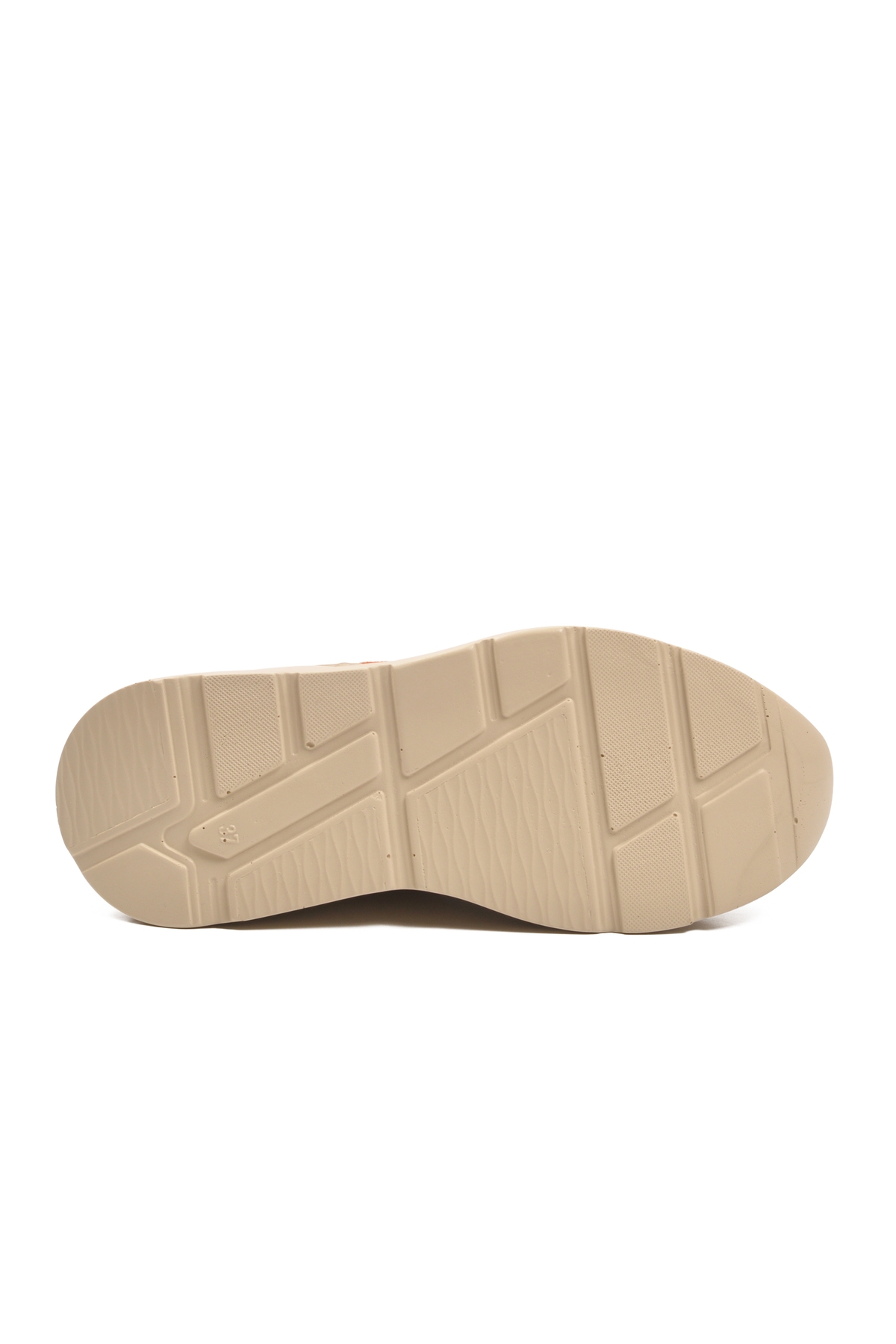 Bej Turuncu Kalın Taban Bağcıklı Kadın Spor Ayakkabı 051 G - Görsel 6