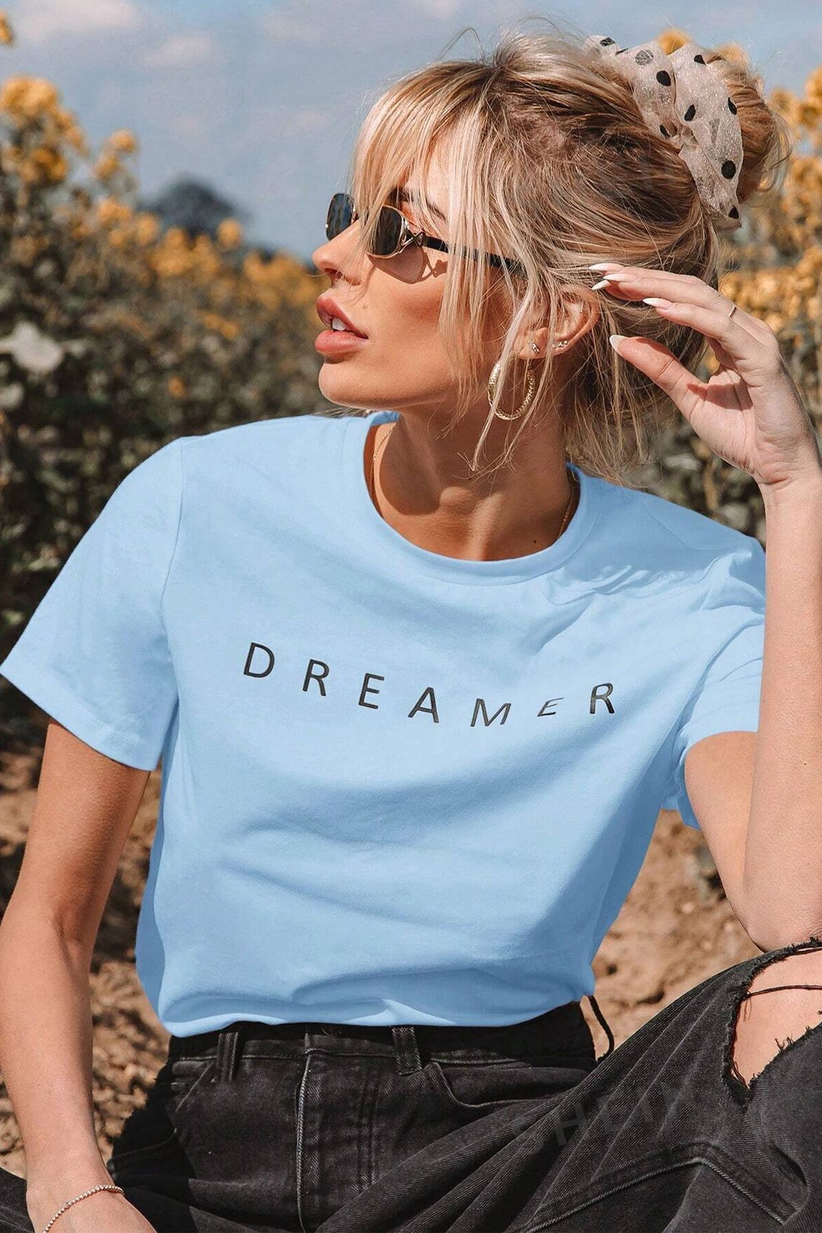 uyguntarzUnisex Dreamer Baskılı Oversize Tshirt