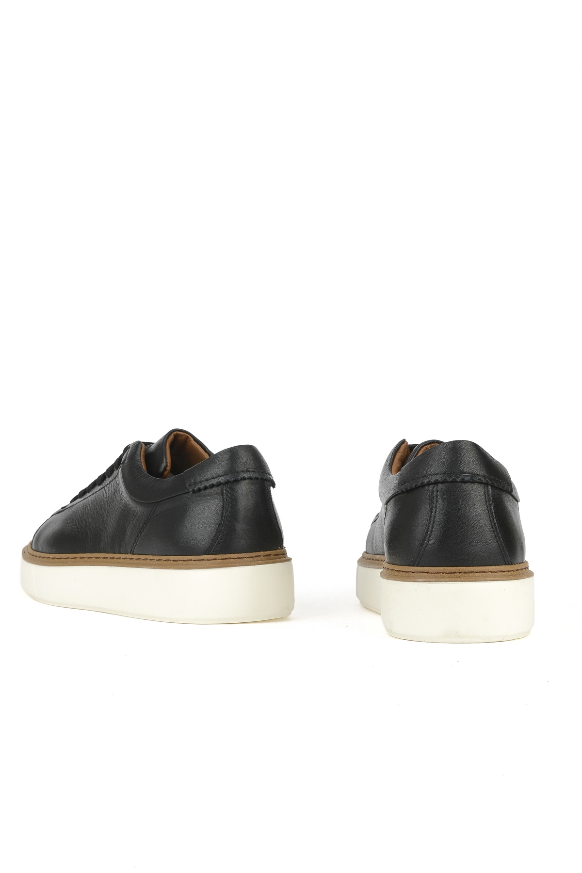 Erkek Hakiki Deri Sneaker 1531026ZH18 Siyah - Görsel 4