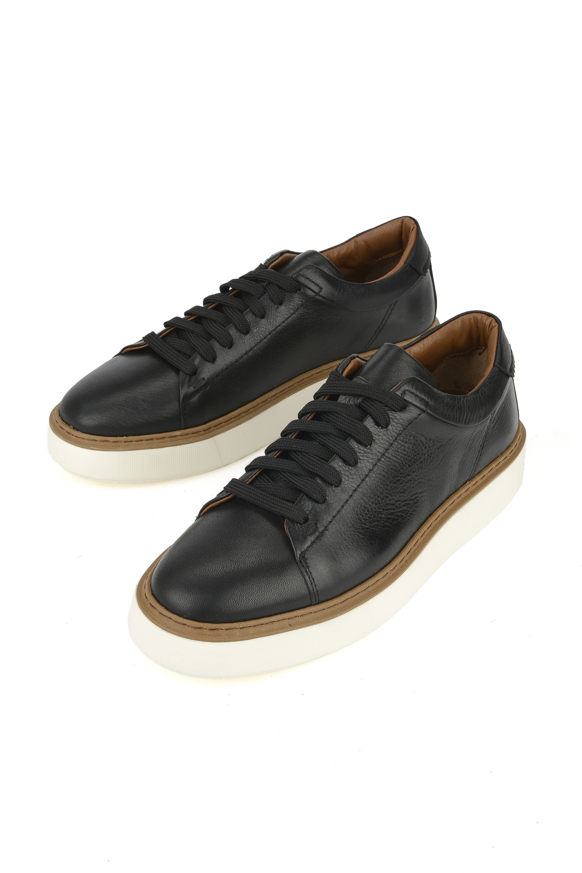 Erkek Hakiki Deri Sneaker 1531026ZH18 Siyah - Görsel 6