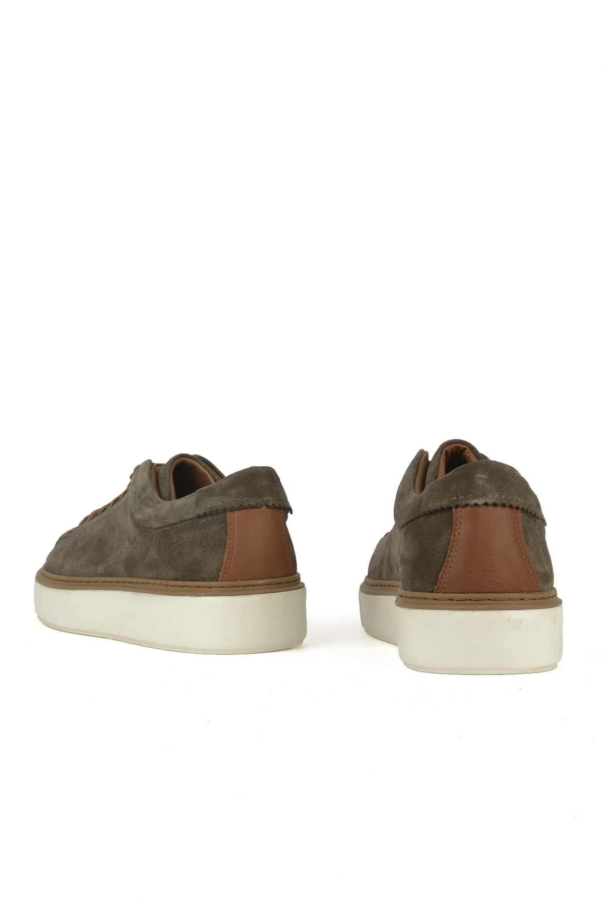 Erkek Hakiki Deri Sneaker 1531026ZH182 Haki - Görsel 4