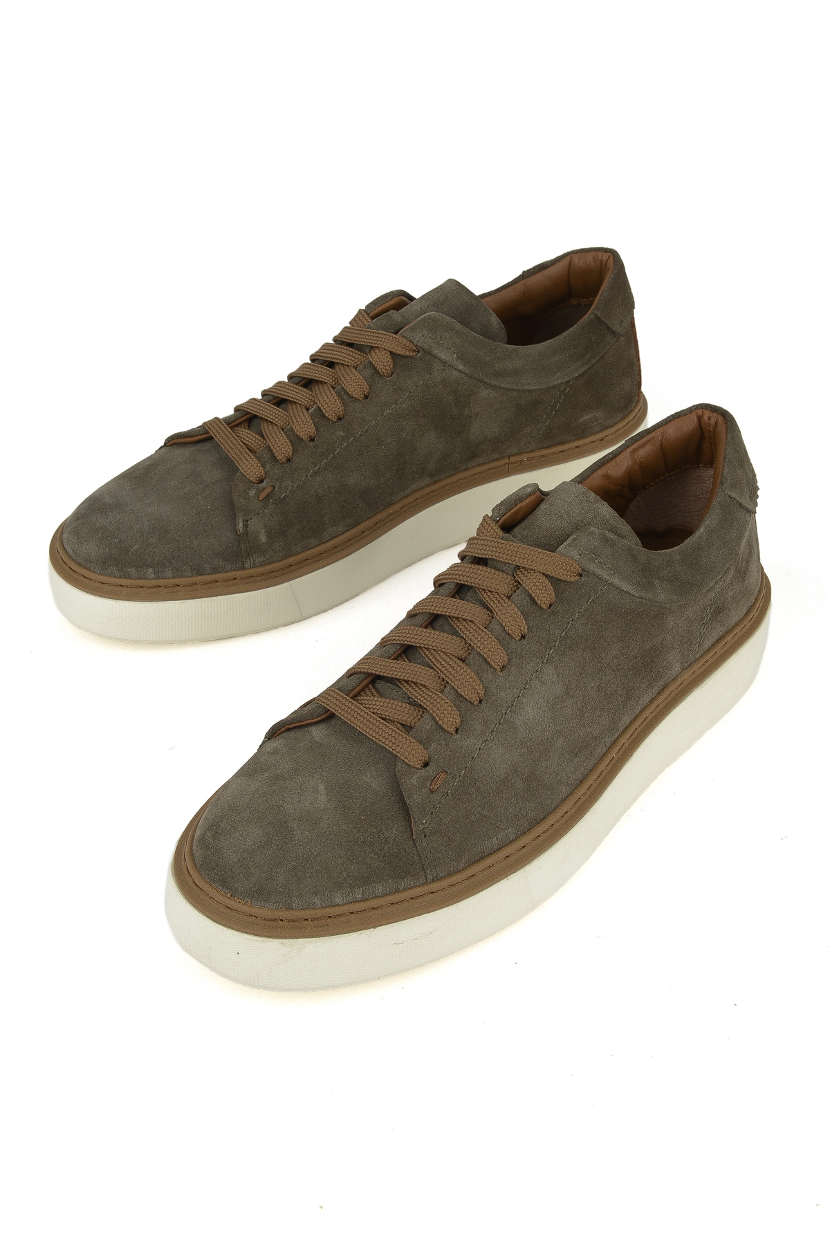 Erkek Hakiki Deri Sneaker 1531026ZH182 Haki - Görsel 6