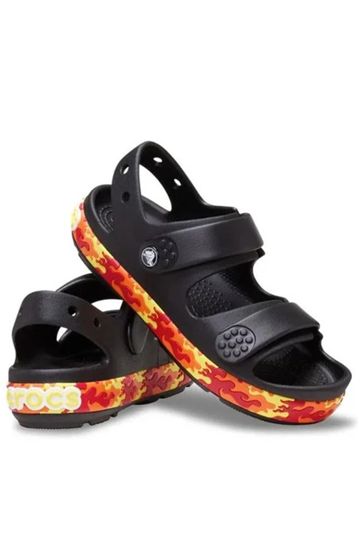 Crocband Cruiser Flames Çocuk Sandalet Siyah - Görsel 4
