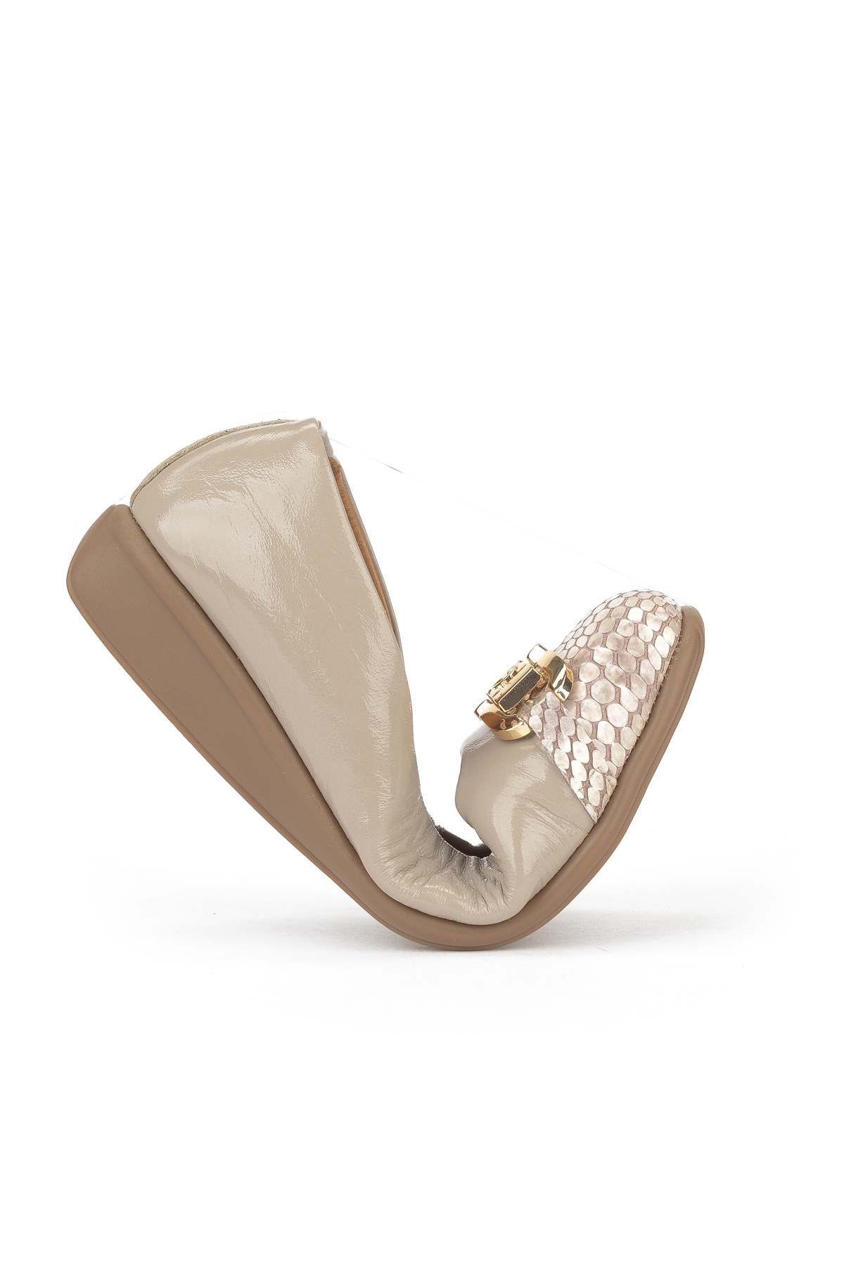 Kadın Hakiki Deri Babet 1531050Z26142208K Vizon - Görsel 4