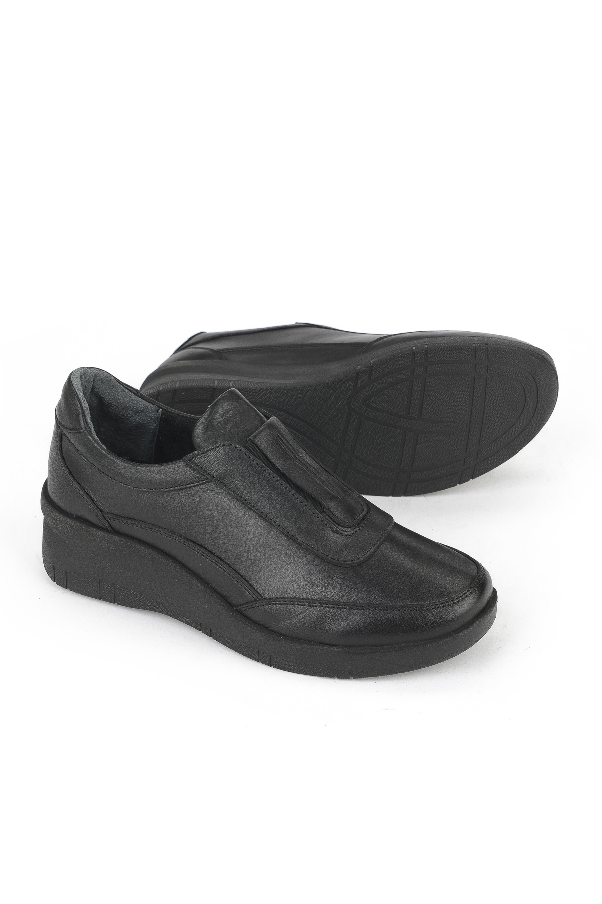 Kadın Hakiki Deri Konfor Ayakkabı 153359Z220 Siyah - Görsel 5