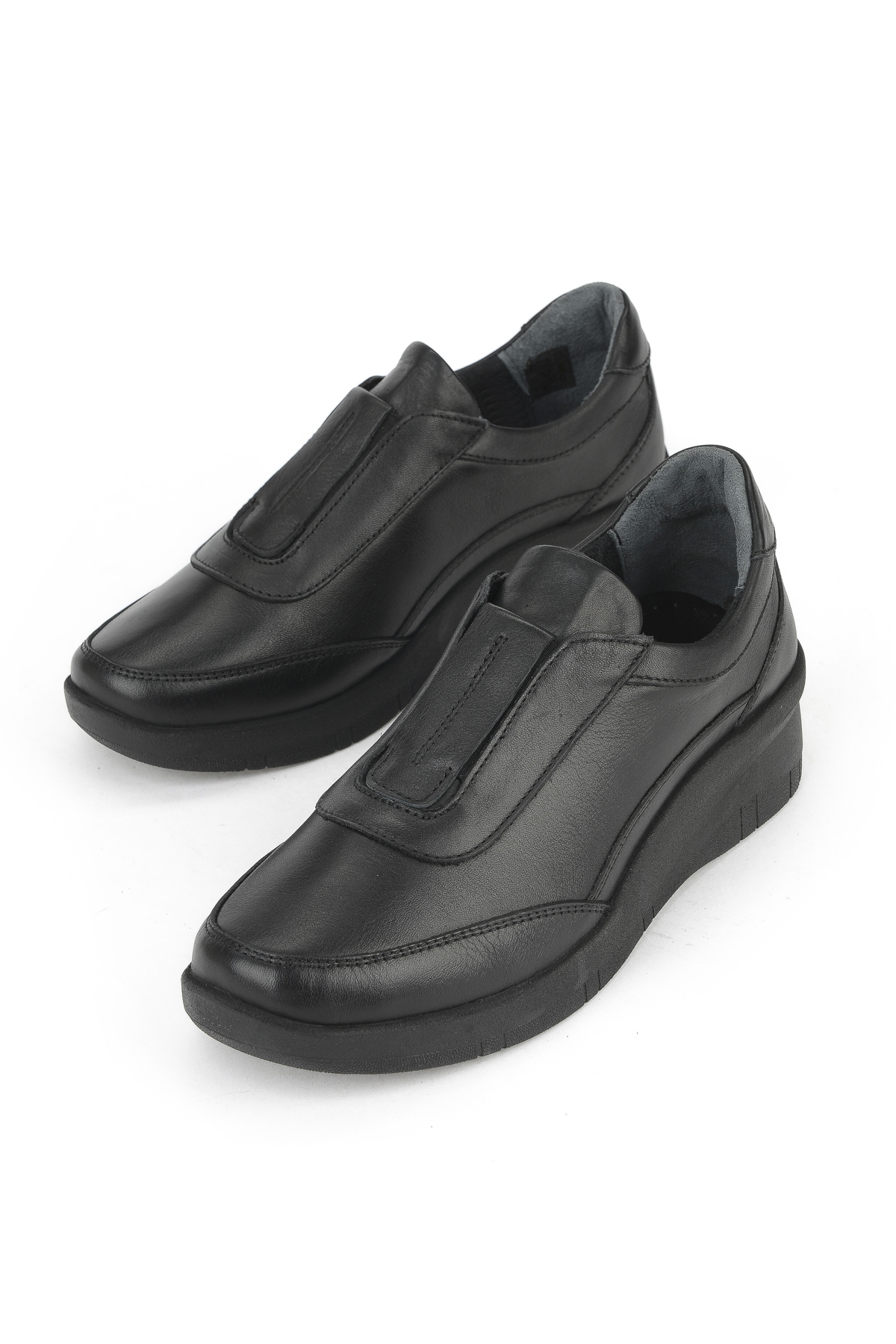 Kadın Hakiki Deri Konfor Ayakkabı 153359Z220 Siyah - Görsel 6