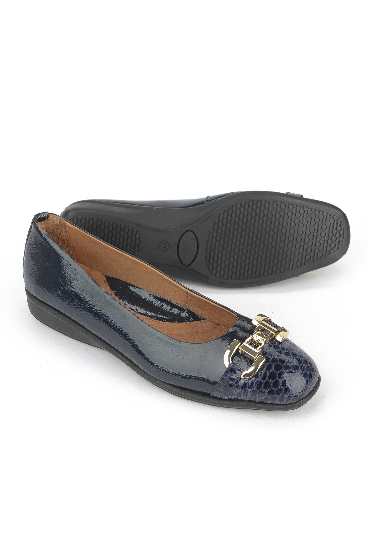 Kadın Hakiki Deri Babet 1531050Z26142208K Lacivert - Görsel 6