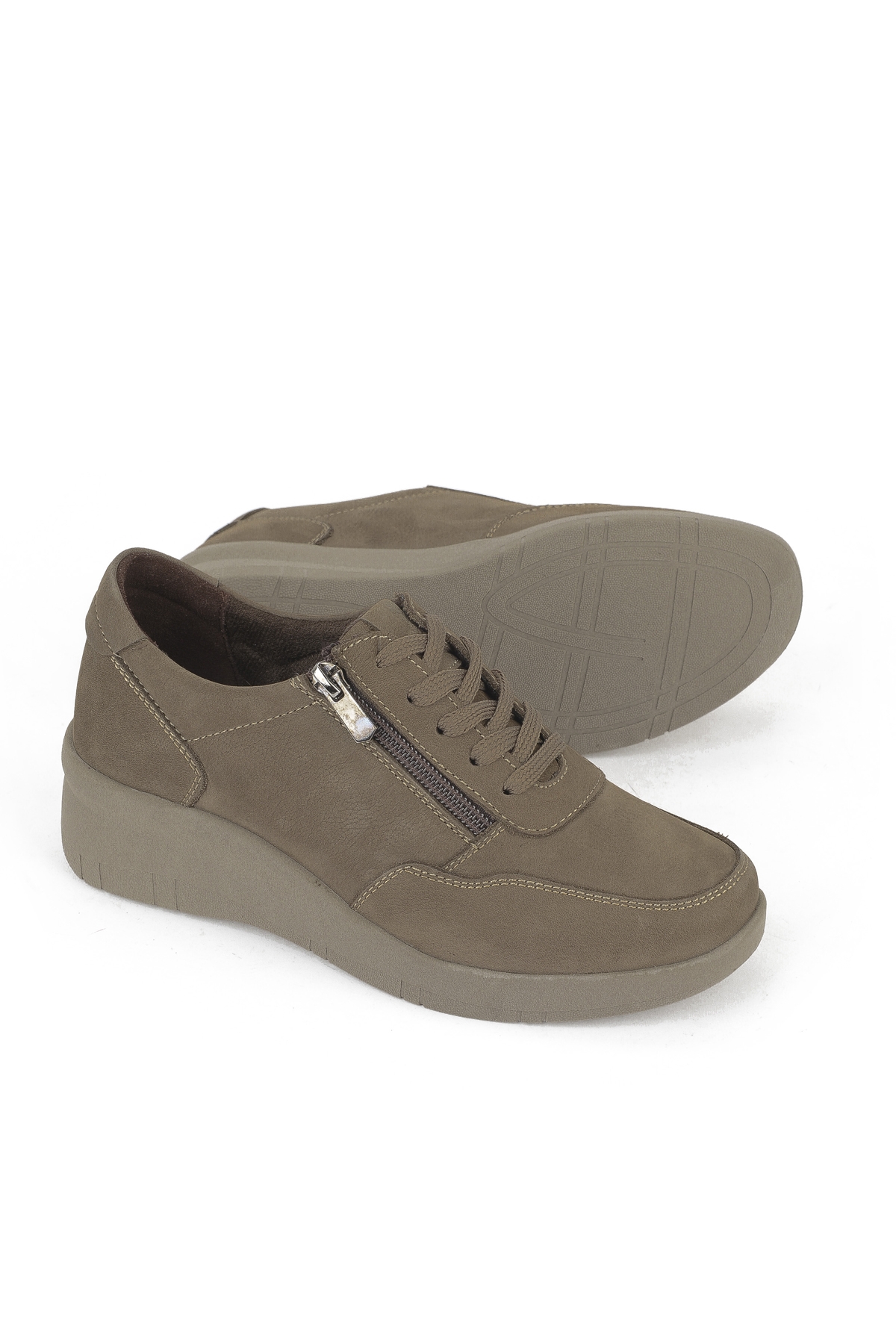 Kadın Hakiki Deri Konfor Ayakkabı 153359Z218 Vizon - Görsel 5