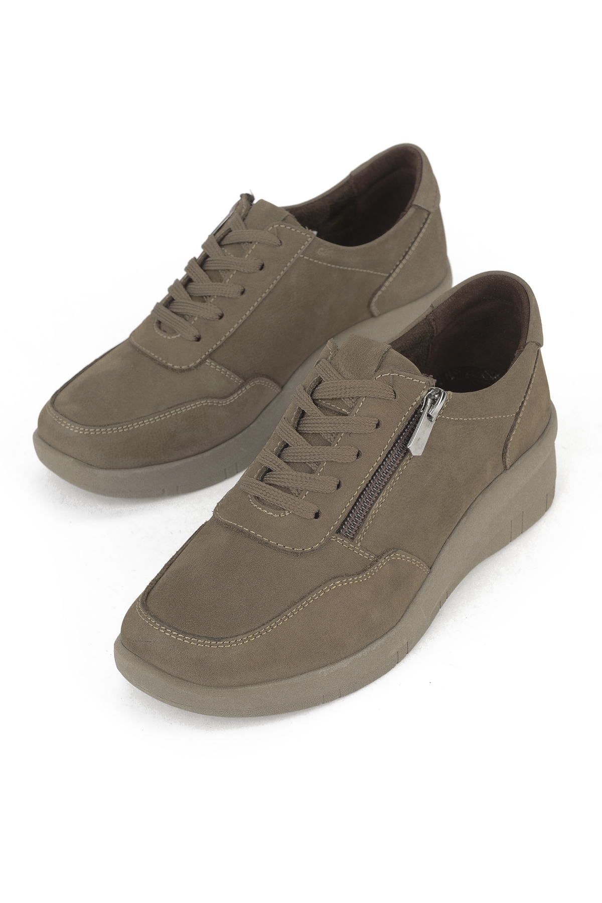 Kadın Hakiki Deri Konfor Ayakkabı 153359Z218 Vizon - Görsel 6