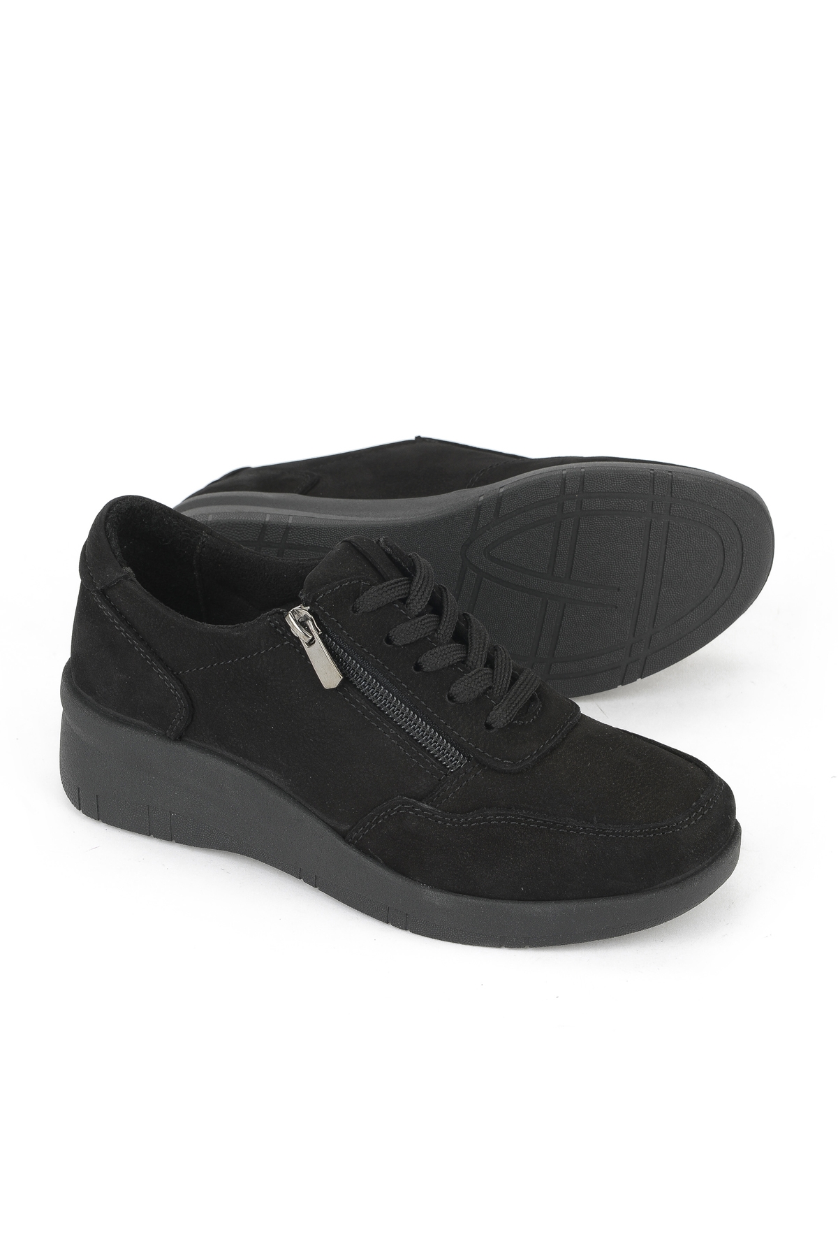 Kadın Hakiki Deri Konfor Ayakkabı 153359Z218 Siyah - Görsel 5