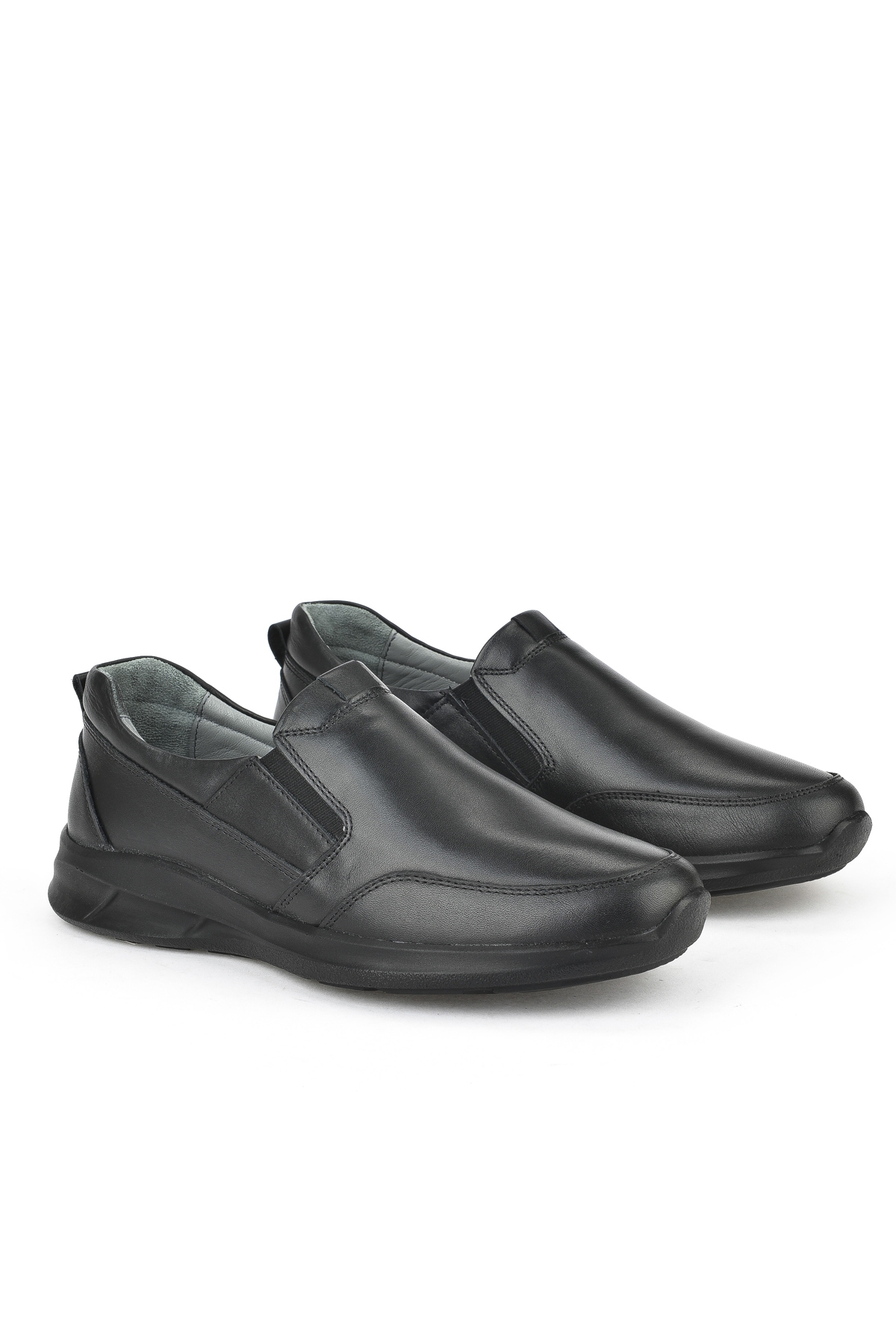 Erkek Hakiki Deri Konfor Ayakkabı 1531055Z1060 Siyah - Görsel 3