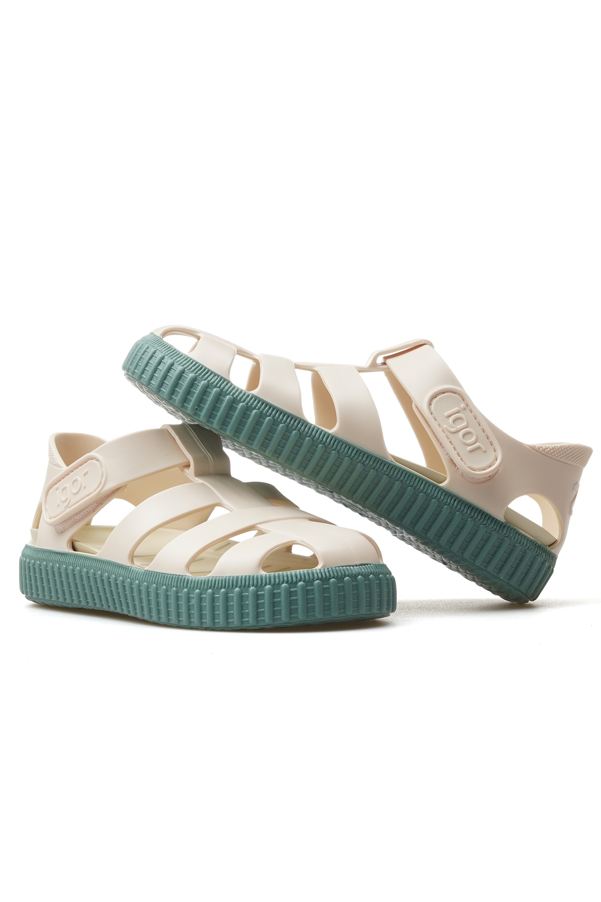 Nıco Marfıl Kaydırmaz Taban Çocuk Sandalet 25y S10323 Bej/yeşil - Görsel 7