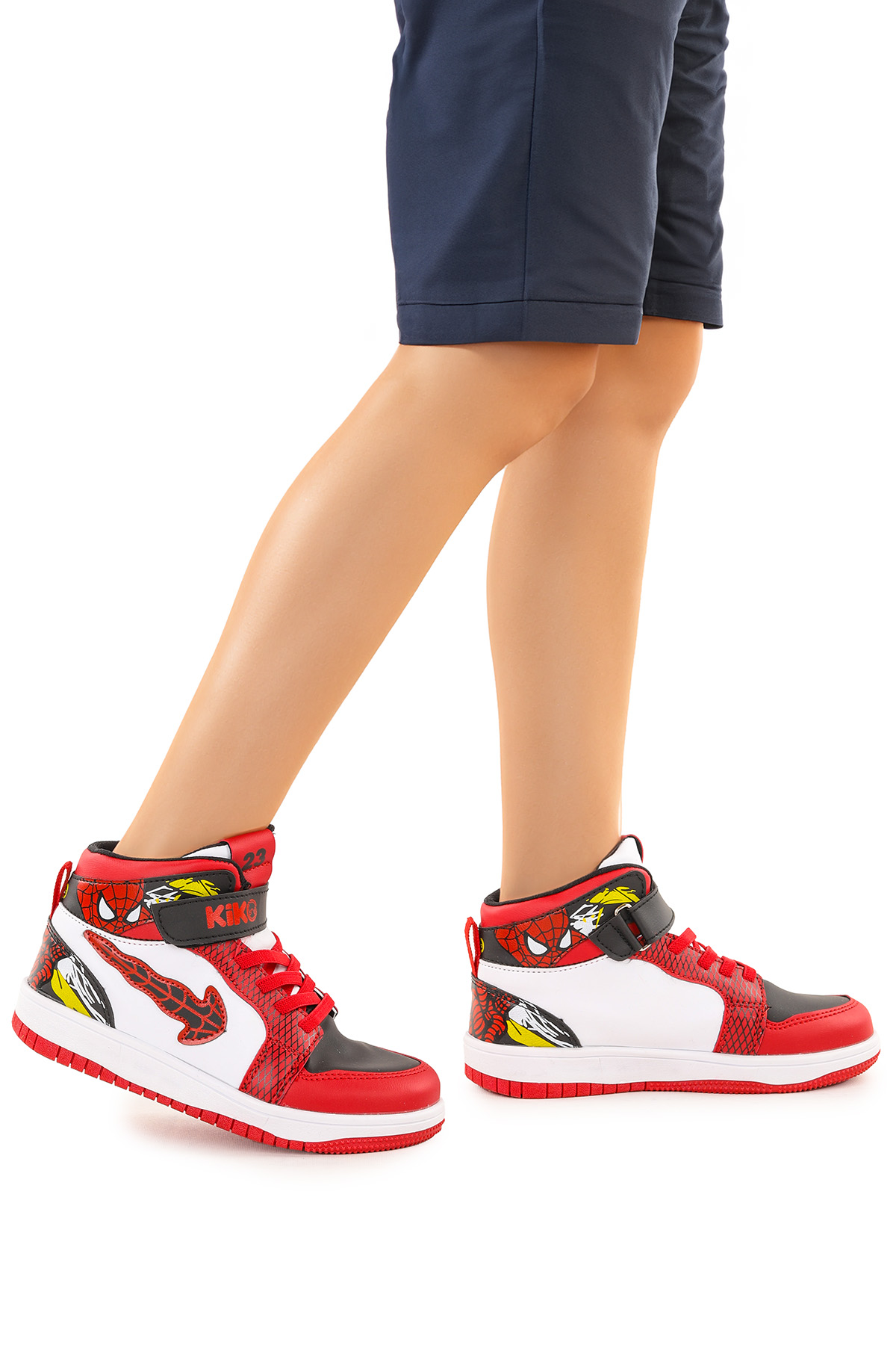 Tesan Cırtlı Günlük Erkek Çocuk Spor Ayakkabı Kırmızı - Beyaz - Siyah - Görsel 2