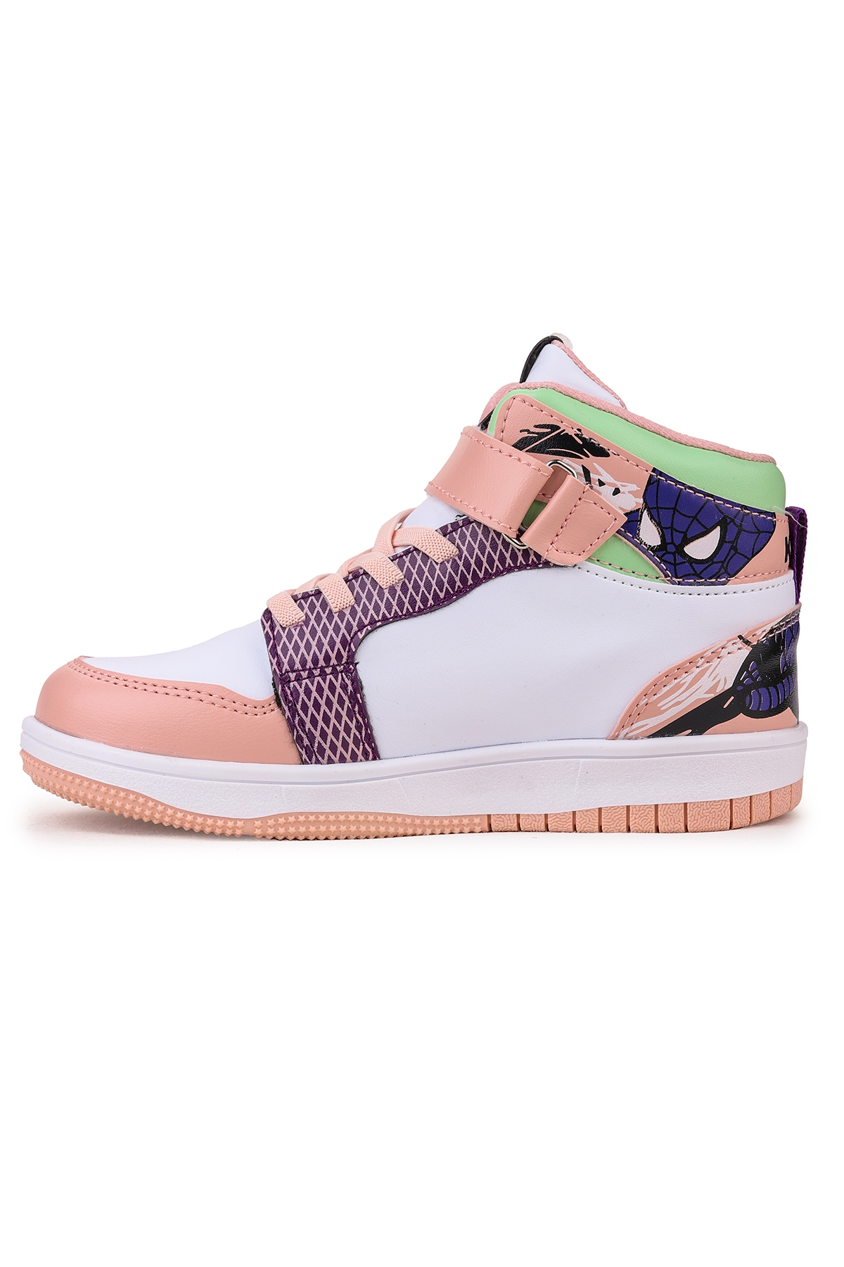 Tesan Cırtlı Günlük Kız Çocuk Spor Ayakkabı Pudra - Beyaz - Su Yeşili - Görsel 5