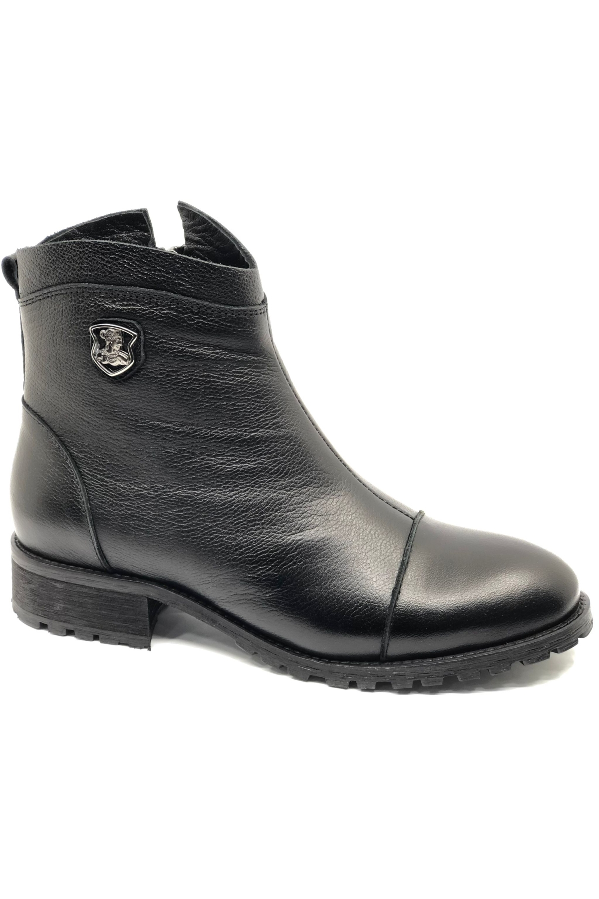 Marsel Hakiki Deri Düz Kaymaz Taban Ortopedik Kadın Bot - Görsel 3