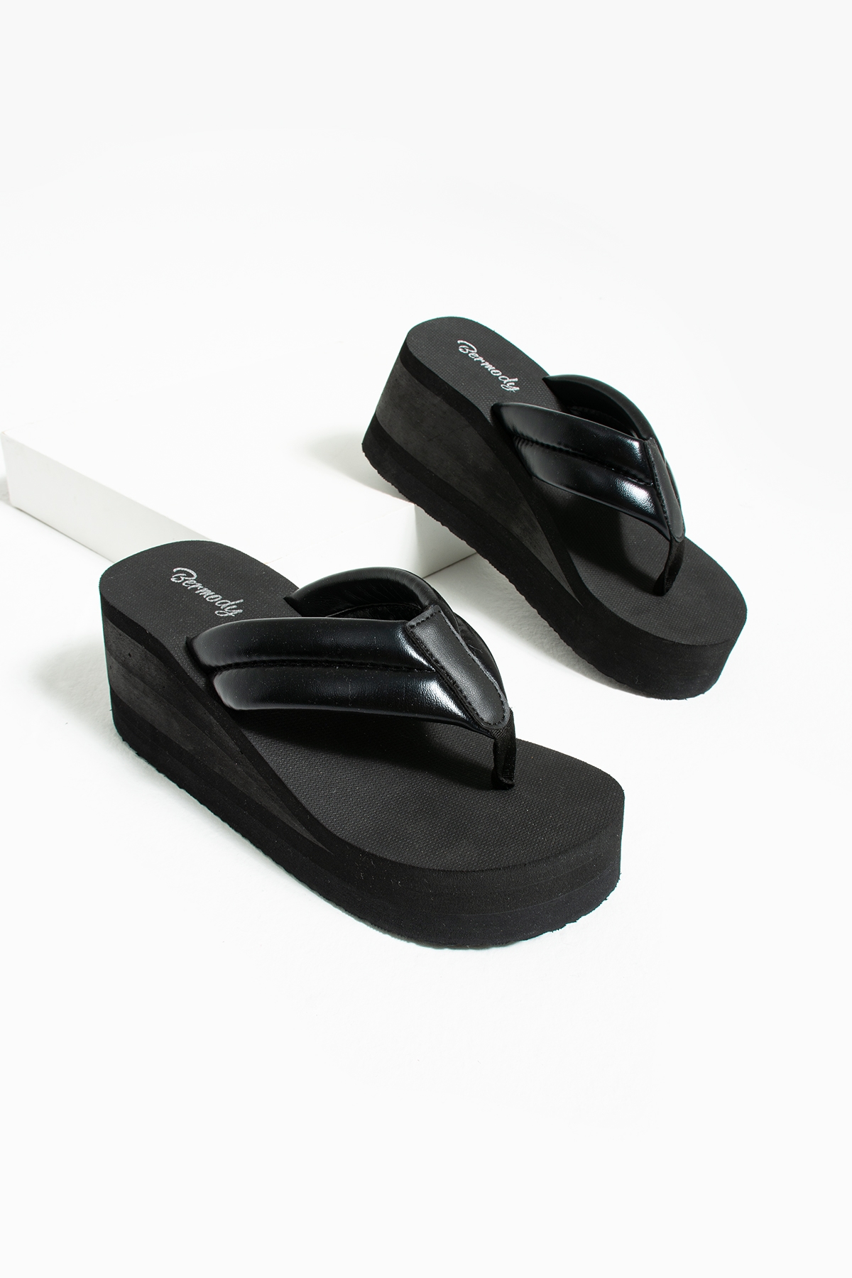 Nora Yüksek Topuk Parmak Arası Kadın Plaj Terlik - Görsel 4