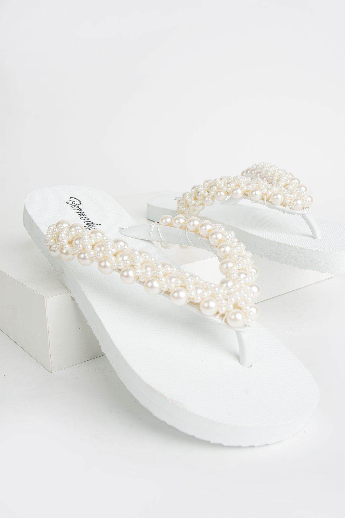 Sonya Taşlı Parmak Arası Abiye Kadın Plaj Terlik - Görsel 4