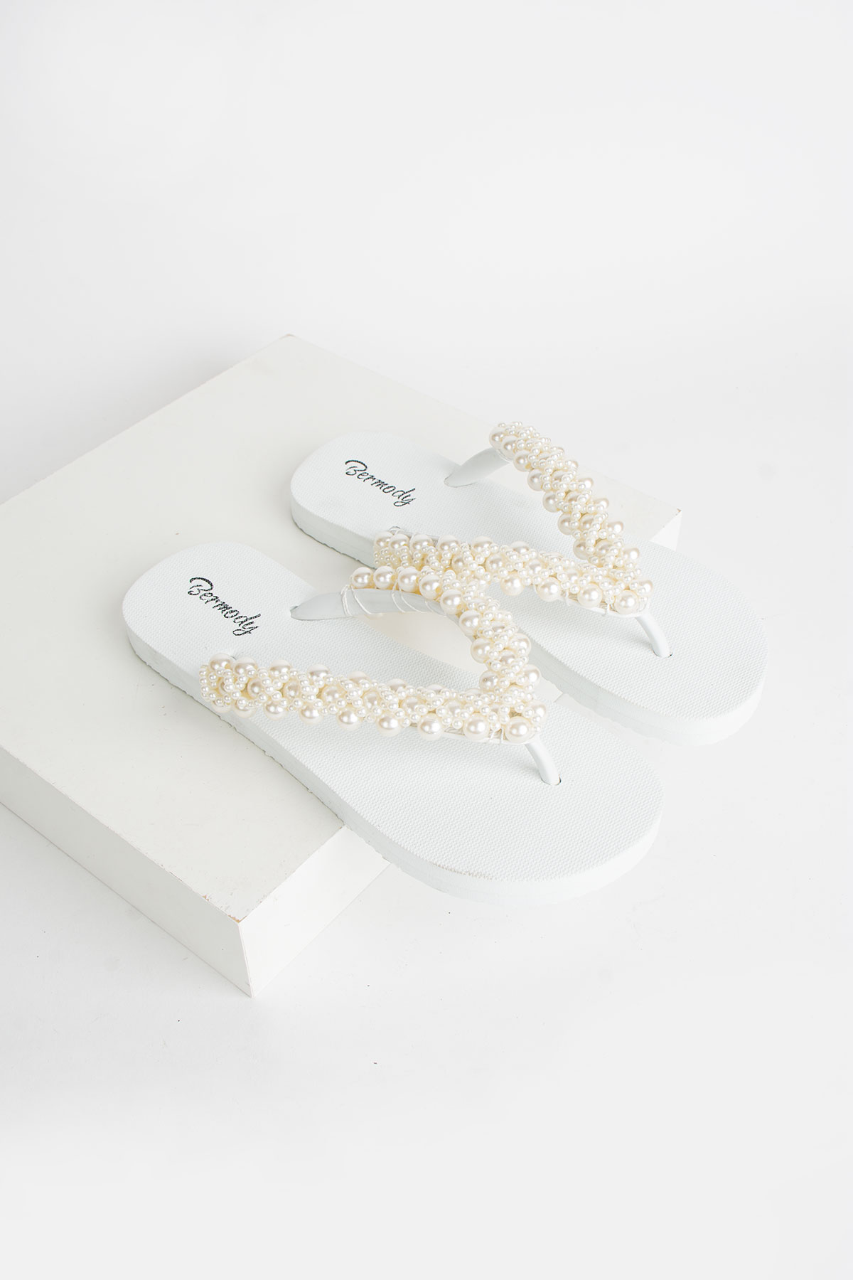 Sonya Taşlı Parmak Arası Abiye Kadın Plaj Terlik - Görsel 5