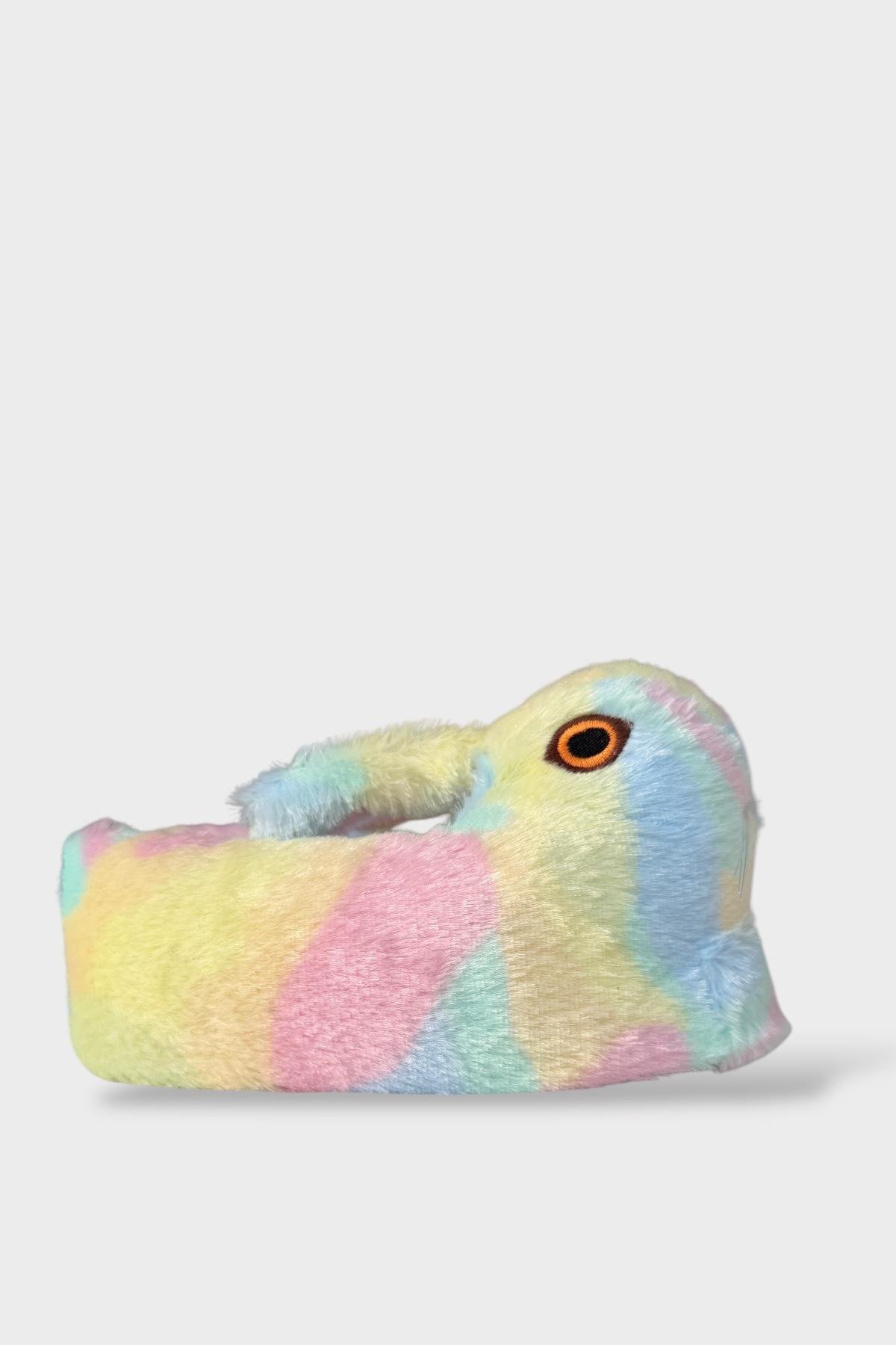 Tavşan Model Şişme Peluş Çocuk Panduf PUDRA - MAVİ - Görsel 2