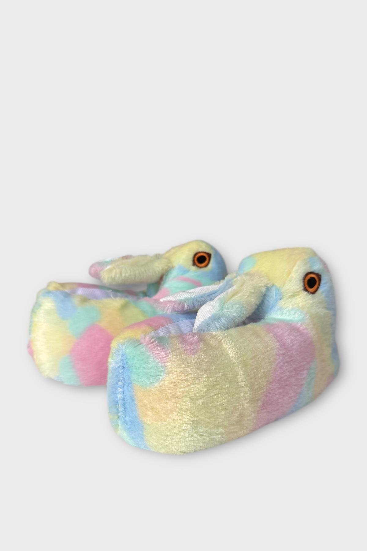 Tavşan Model Şişme Peluş Çocuk Panduf PUDRA - MAVİ - Görsel 5